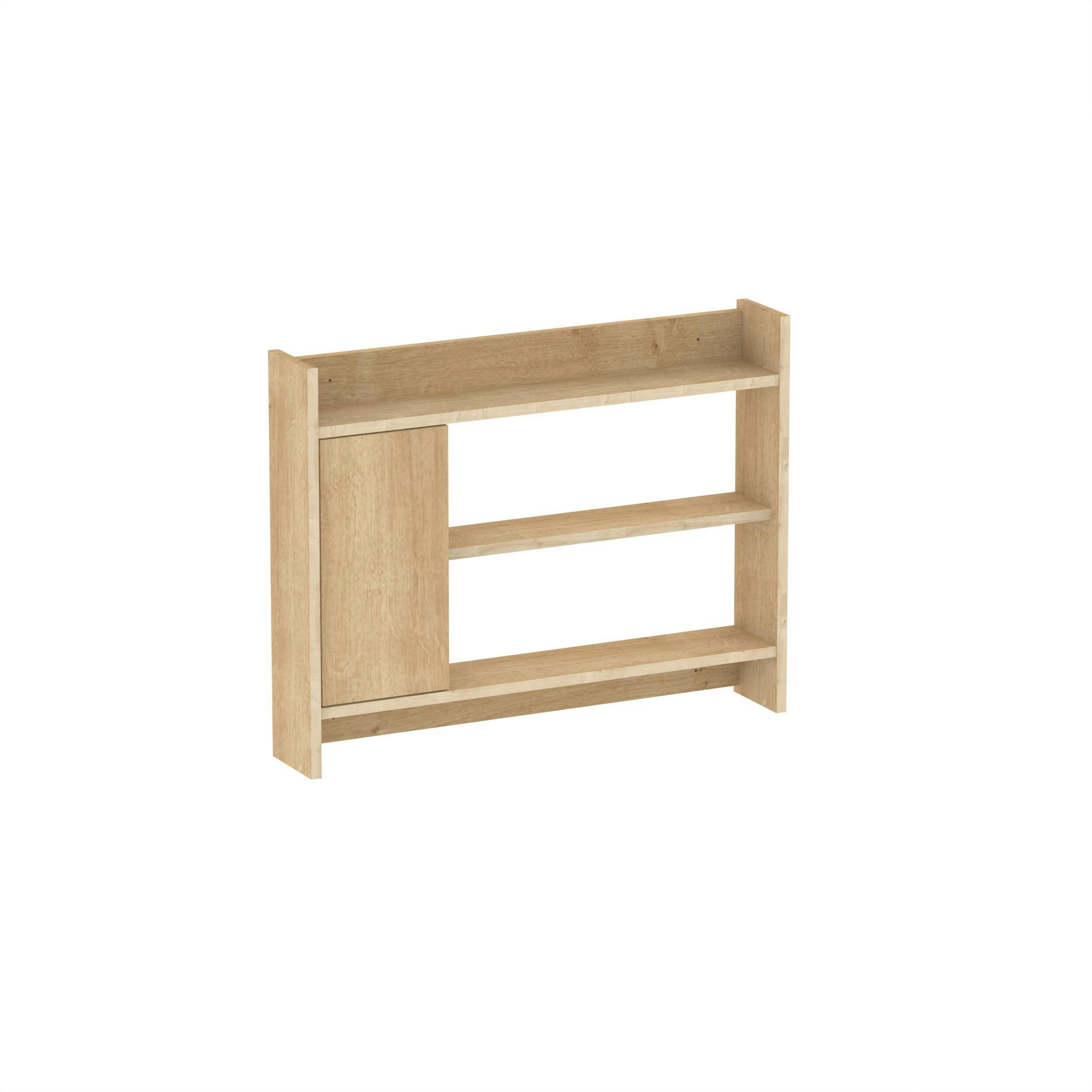 Decortie Fleet Wall Shelf Unit With Cabinet - Oak