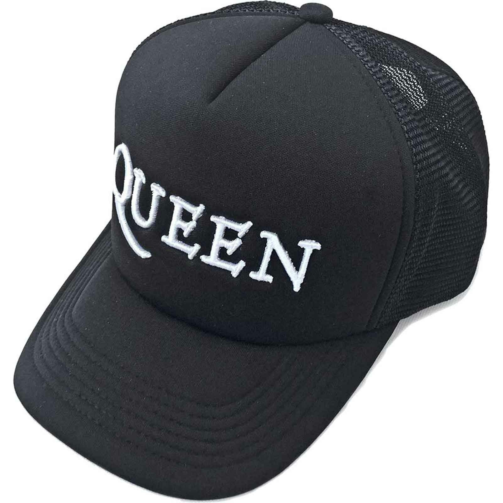 Paradiso Clothing Unisex Black Queen Classic Band Logo Mesh Trucker