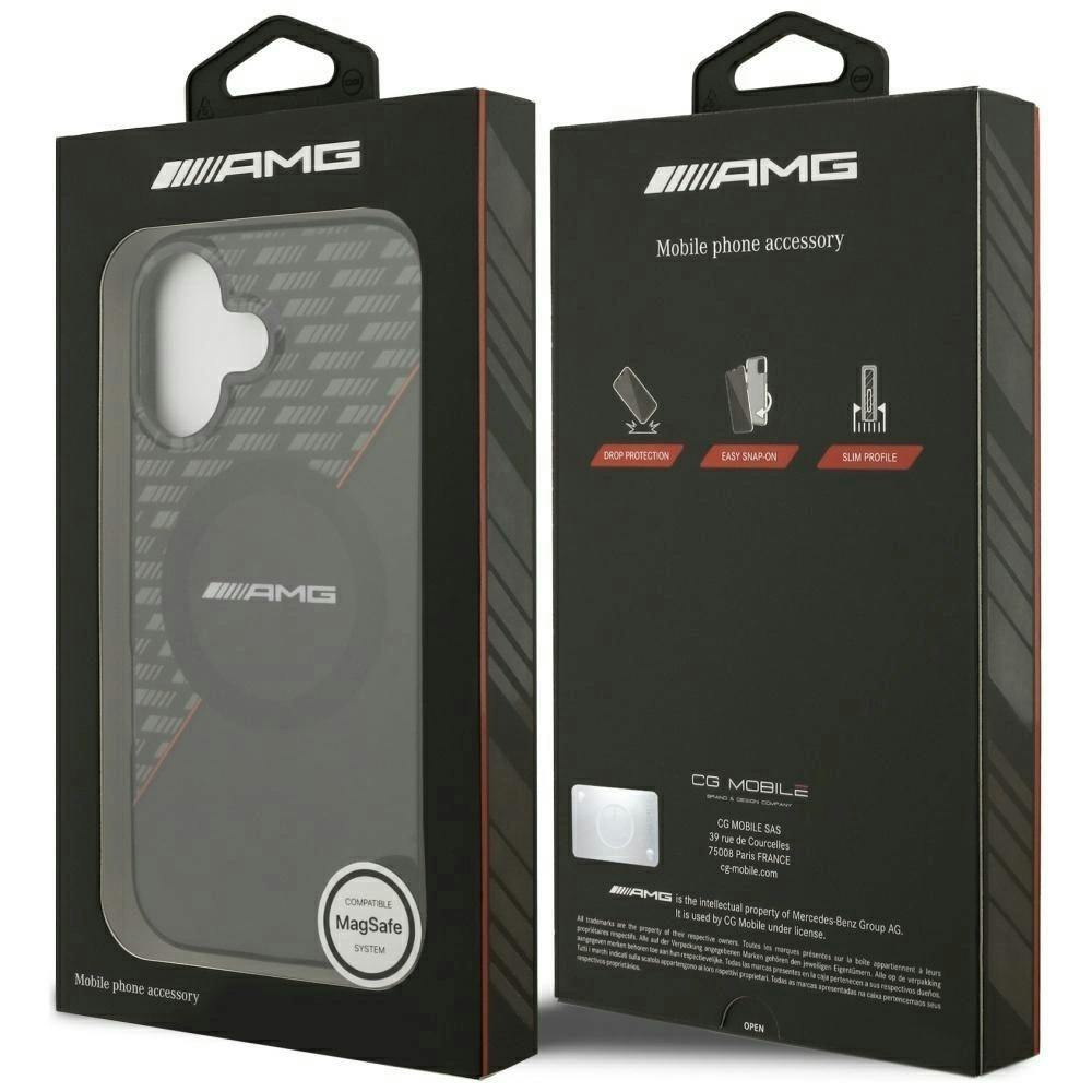 Amg Black/Red Double Layer Transparent Rhombs Case With Magsafe For Iphone 17 6.3" - Amhmp17s24hrdkr