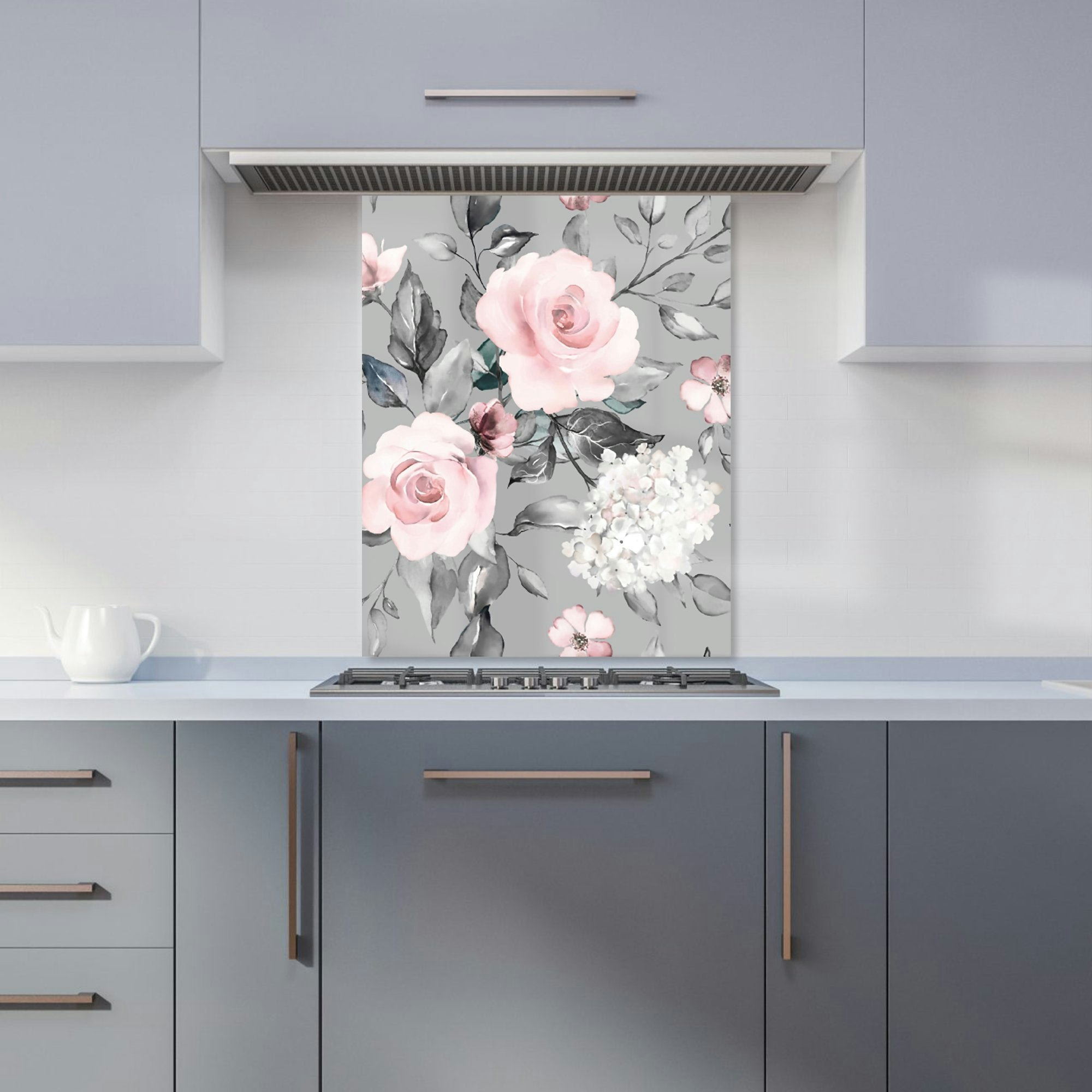 Rackhams Pink - Designer Dusty Roses Kitchen Splashback - W600mm X H750mm