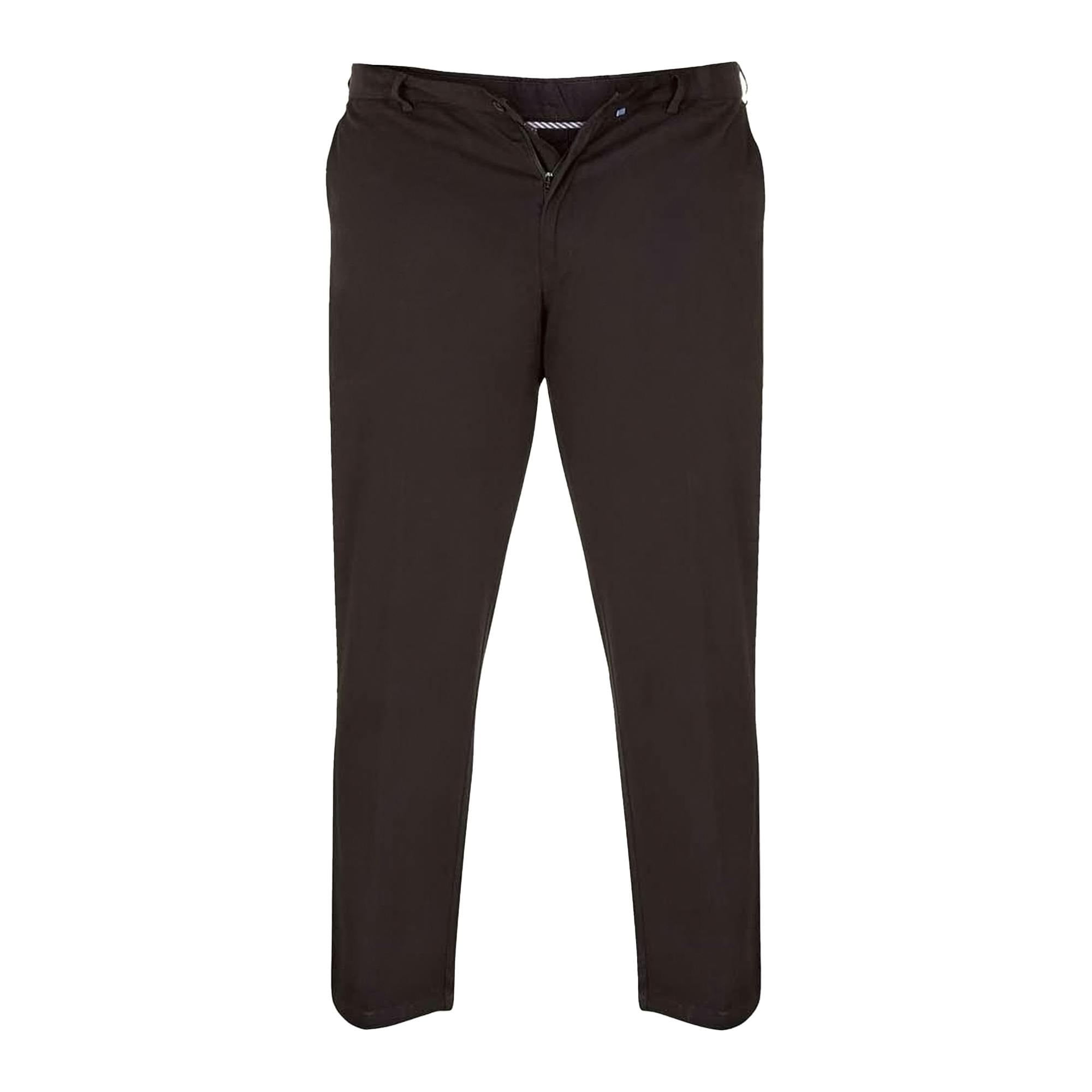 Duke Men's Black D555 Bruno Stretch Chino Kingsize Trousers - 50R - 97% Cotton/3% Elastane
