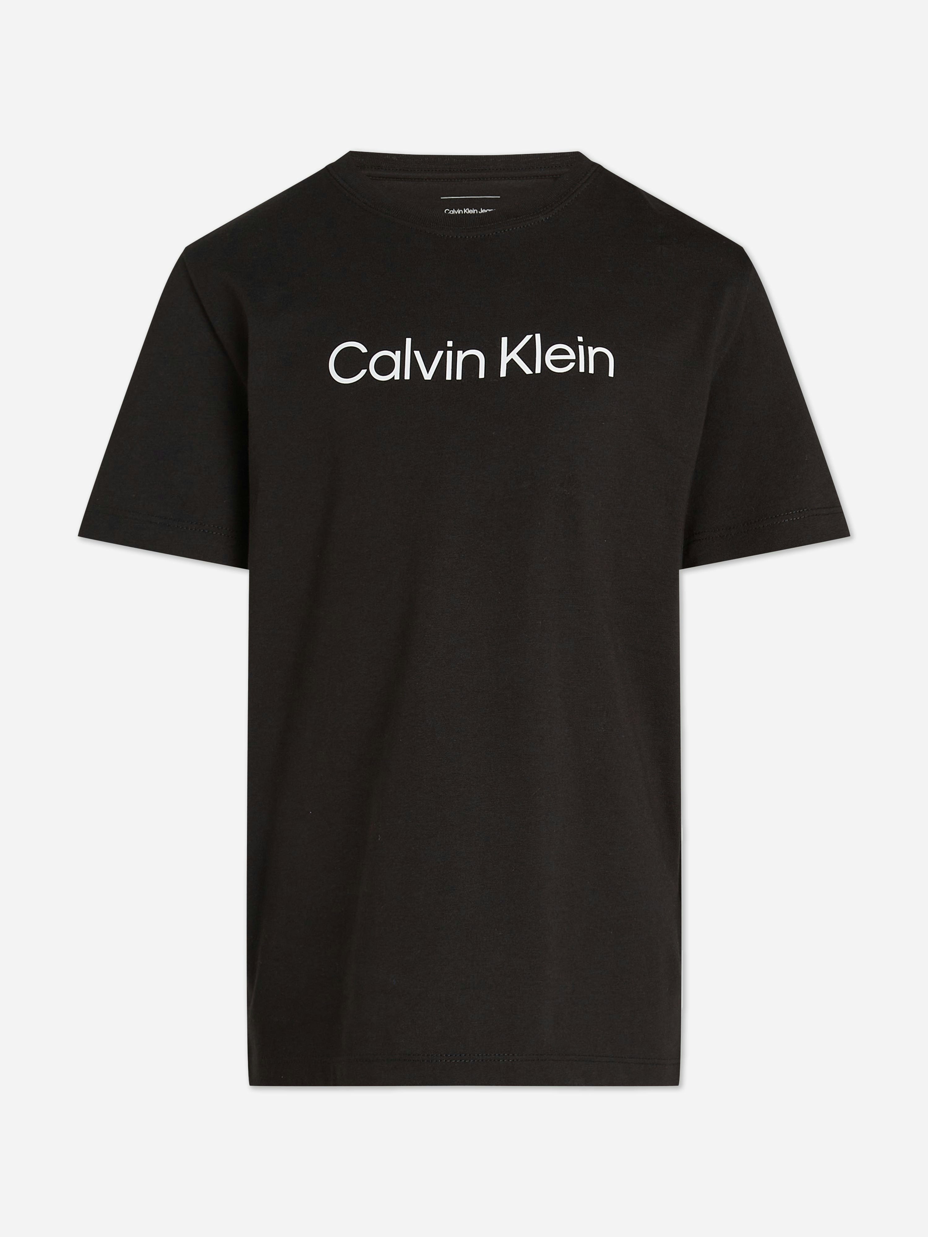 Calvin Klein Boys Black Kids Logo T-Shirt In - 14 Yrs