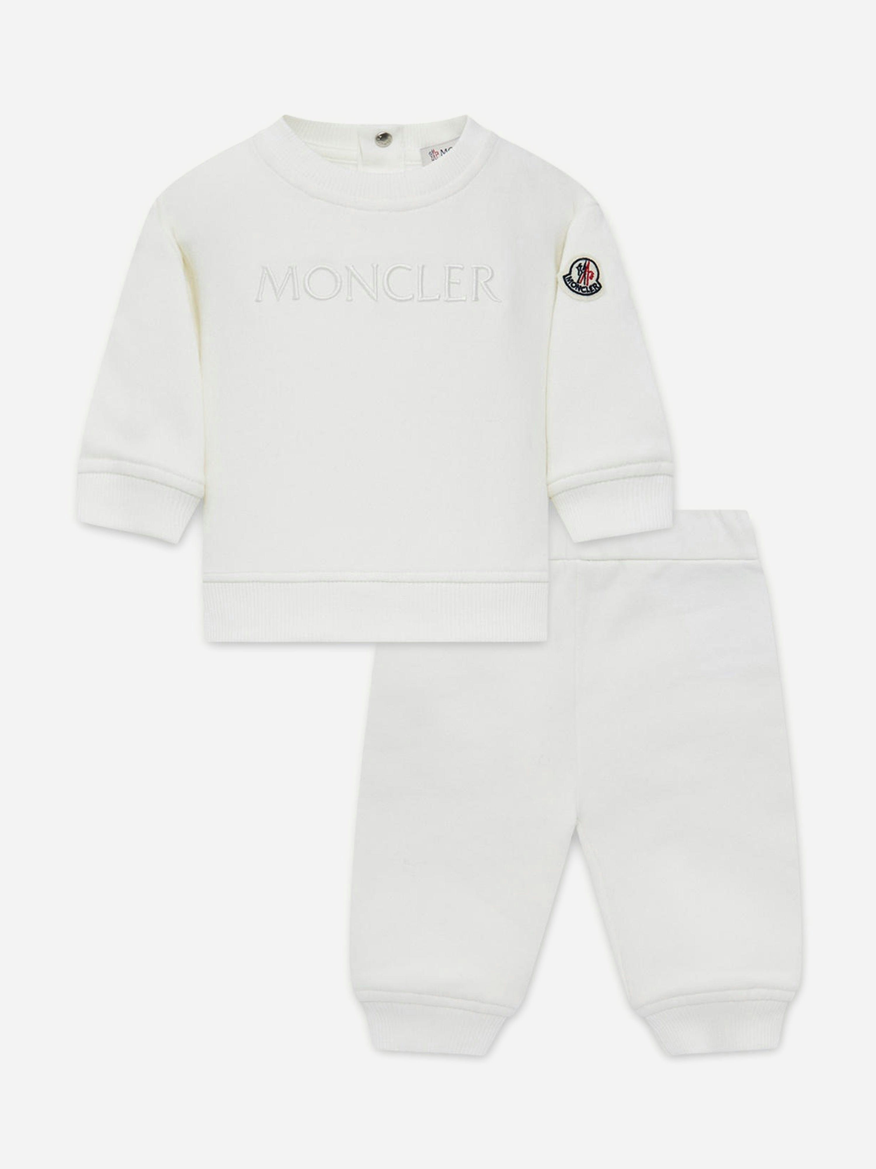 Moncler Enfant Ivory Baby Logo Tracksuit In - 12 - 18 Mths
