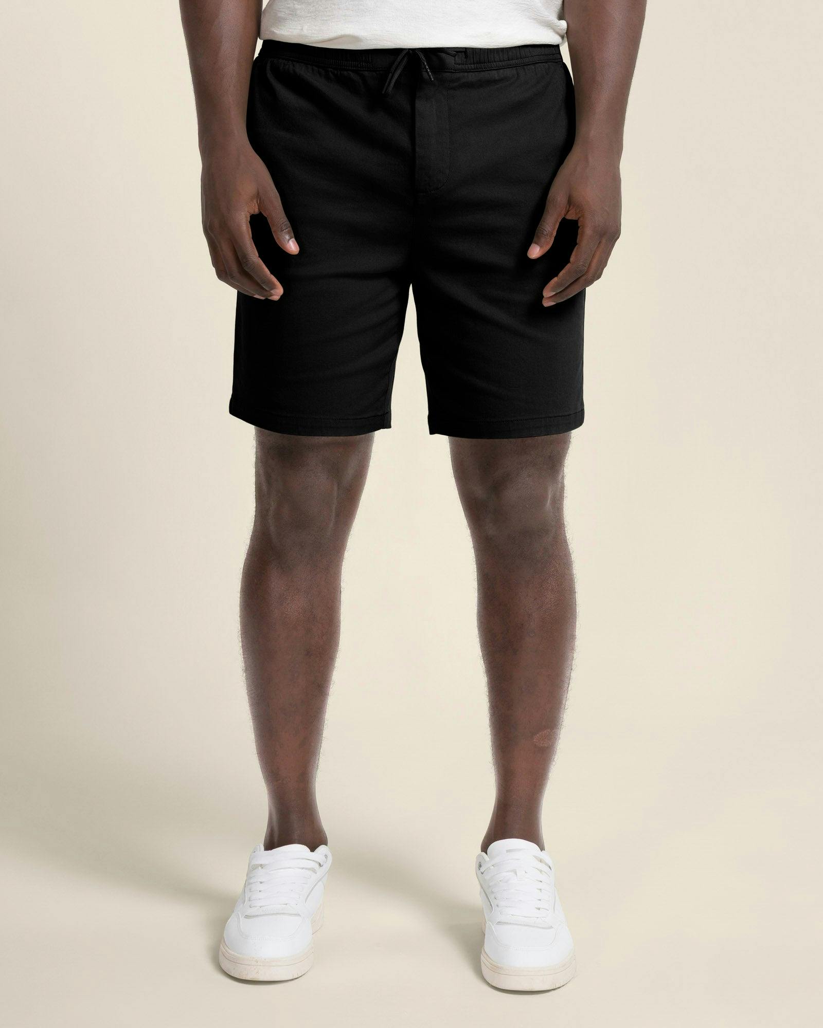 Larsson & Co Black Drawstring Stretch Chino Shorts - 38R