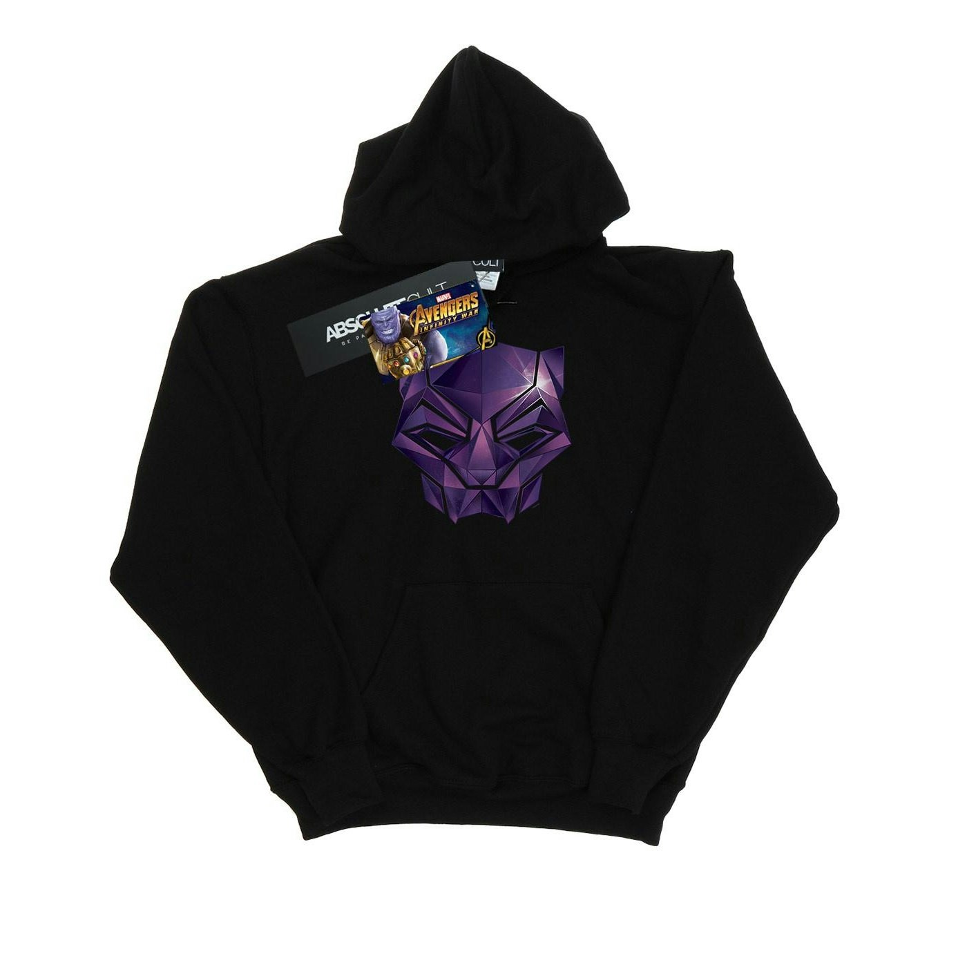 Marvel Men's Black Avengers Infinity War Panther Geometric Hoodie - S