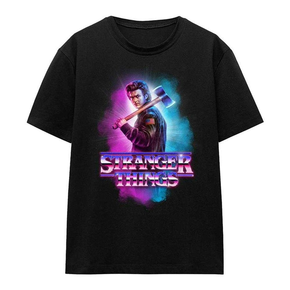Stranger Things Women's Black Steve Harrington Burst T-Shirt - M