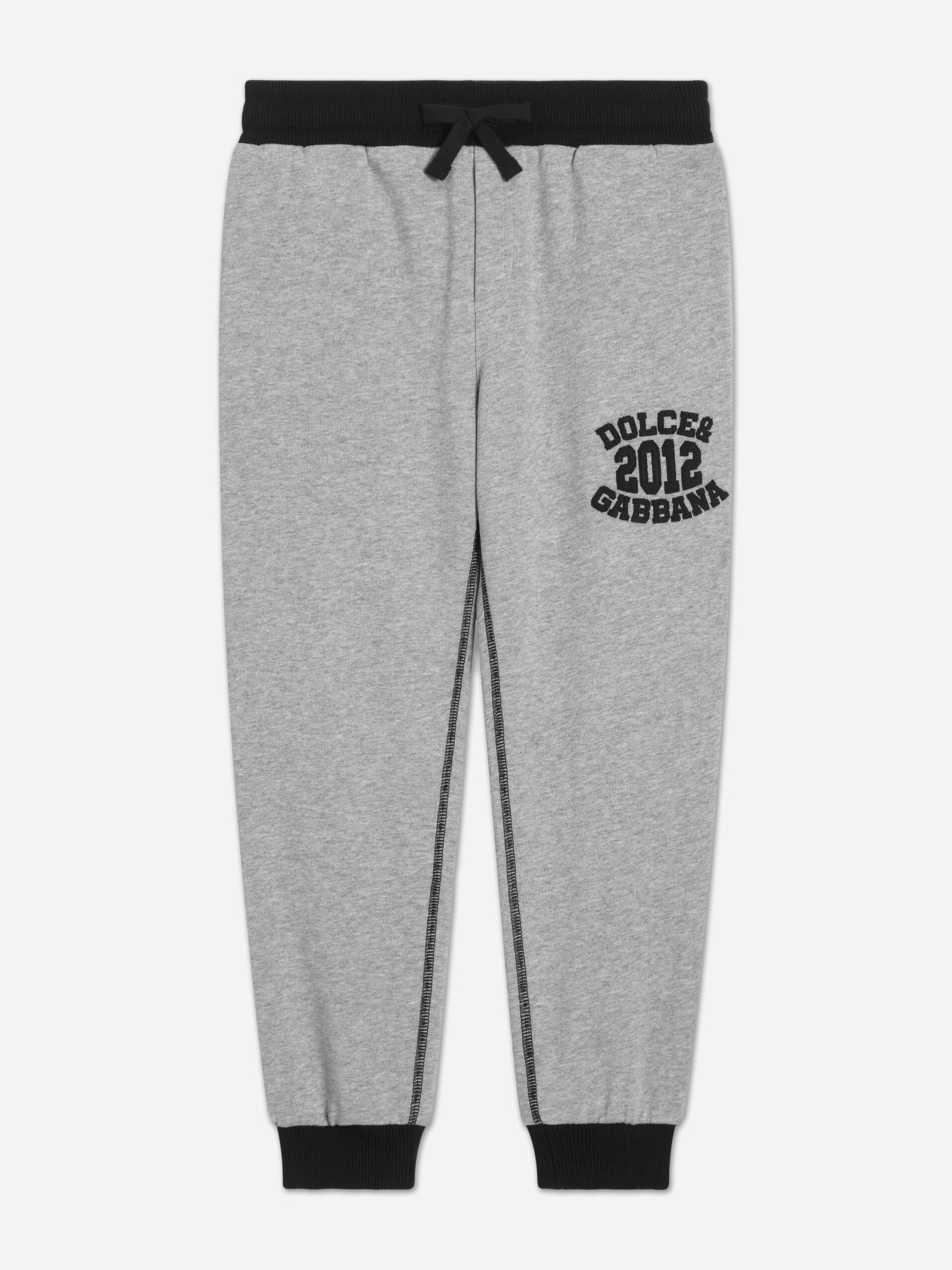Dolce & Gabbana Kids Boys Grey Dolce & Gabbana Logo Joggers In - 10 Yrs