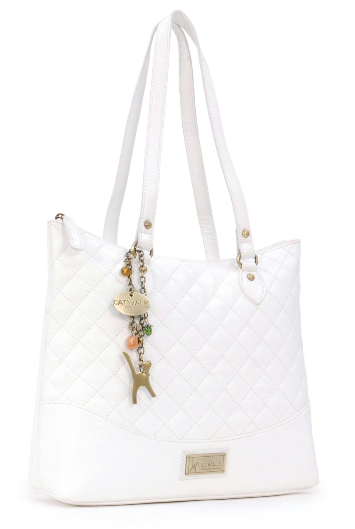 Catwalk Collection Handbags White Sofia - Shoulder Bag