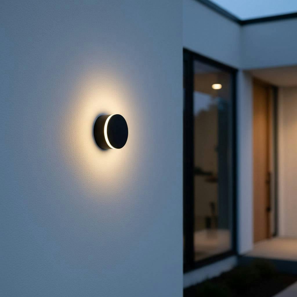 Rackhams Black 4 Watt Round Wall Outdoor Lamp