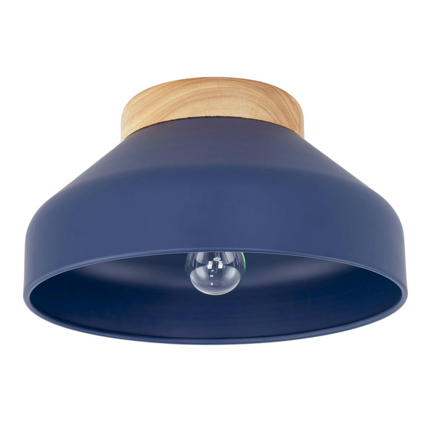 Happy Homewares Light/Blue Chic Scandinavian Designed Semi Flush Ceiling In Midnight