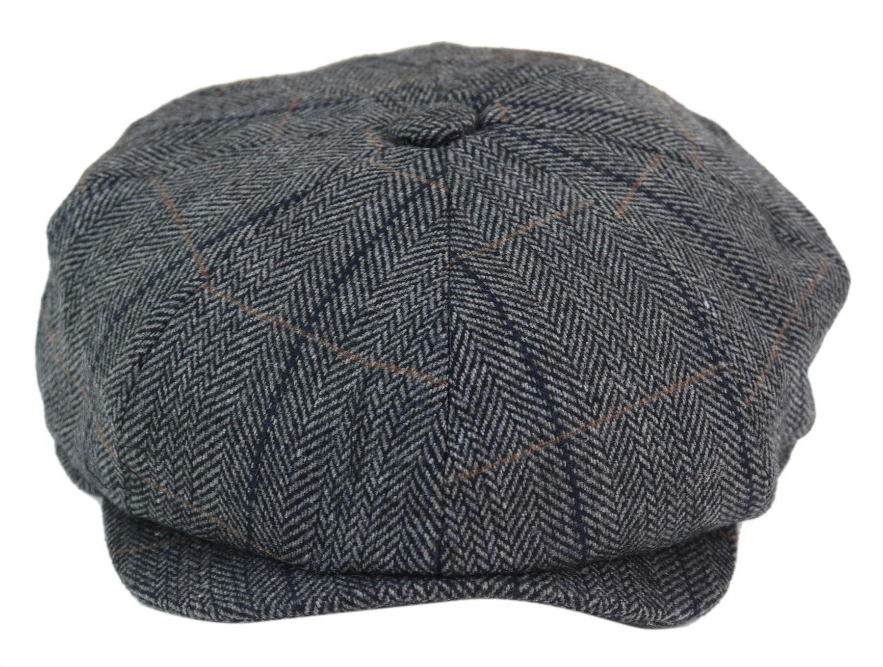 Infinity Leather Men's Peaky Blinders Herringbone Hat - Charcoal - M - Image 3