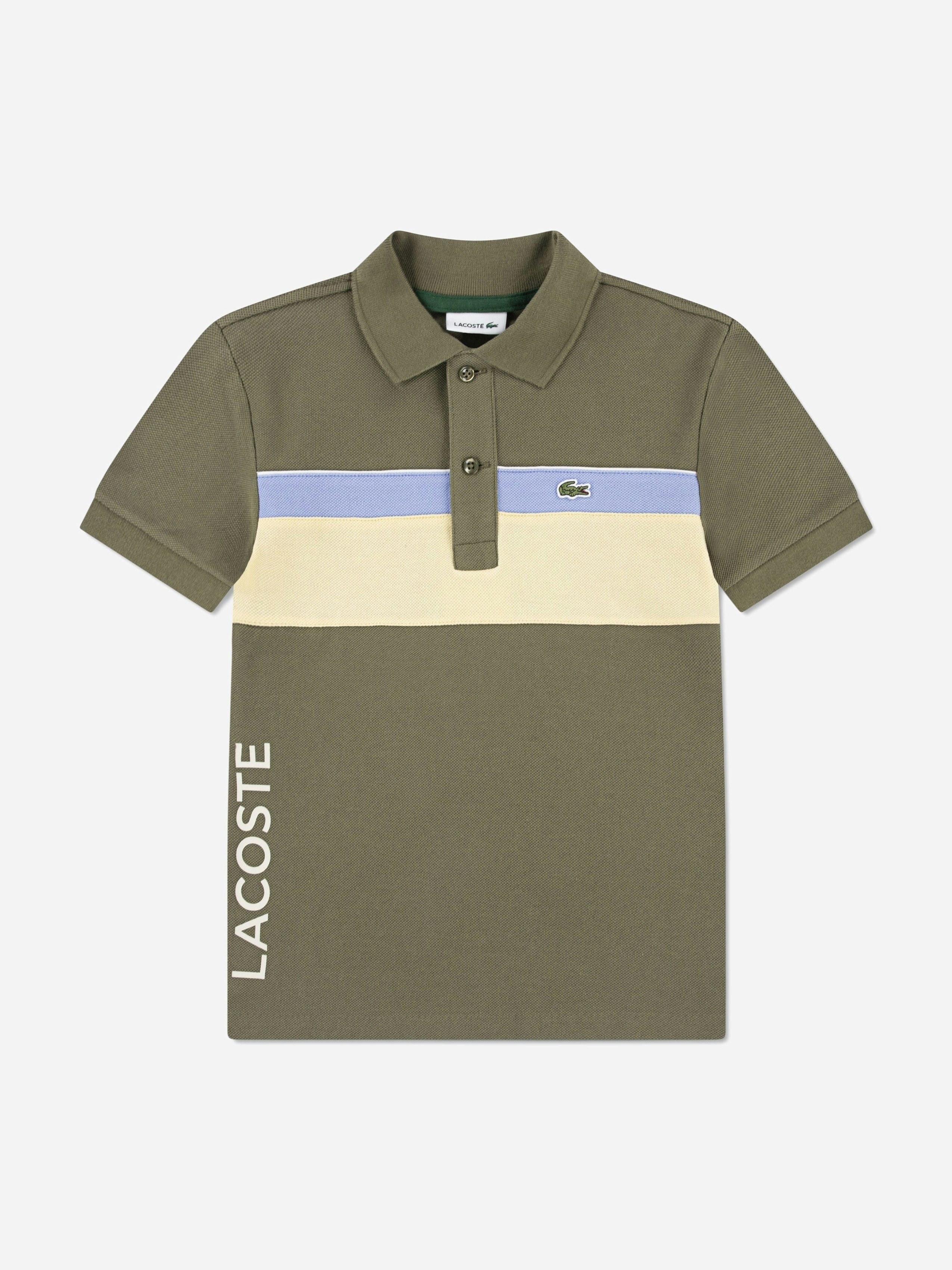 Lacoste Kids Boys Green Lacoste Colourblock Polo Shirt In - 10 Yrs