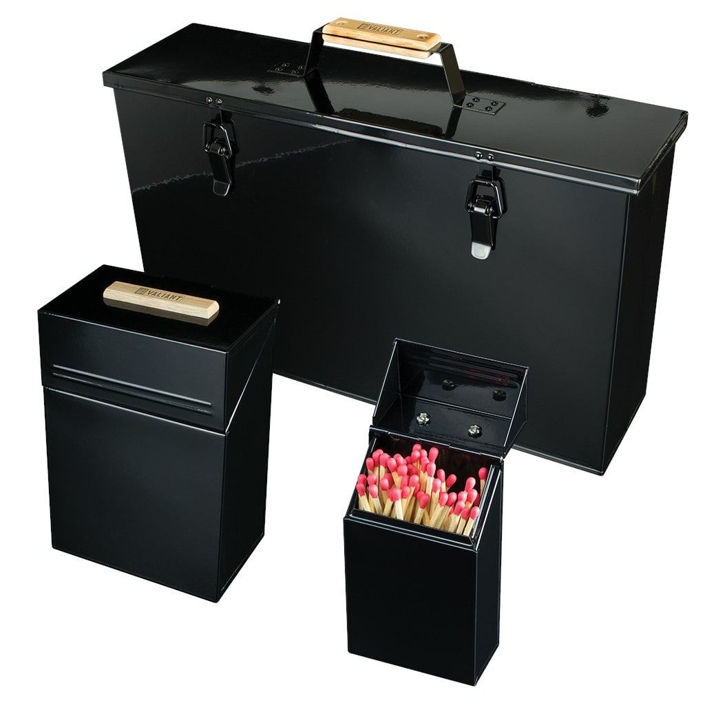 Valiant Black Ash And Pellet Storage Carrier Case, Firelighter Organiser And Match Tidy - Ash And Pellet Storage Carry Case, Firelighter Box And Match Tidy