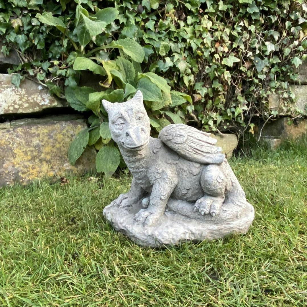 Osn Stone Cast 'Dozing Dragon' Small Outdoor Ornament