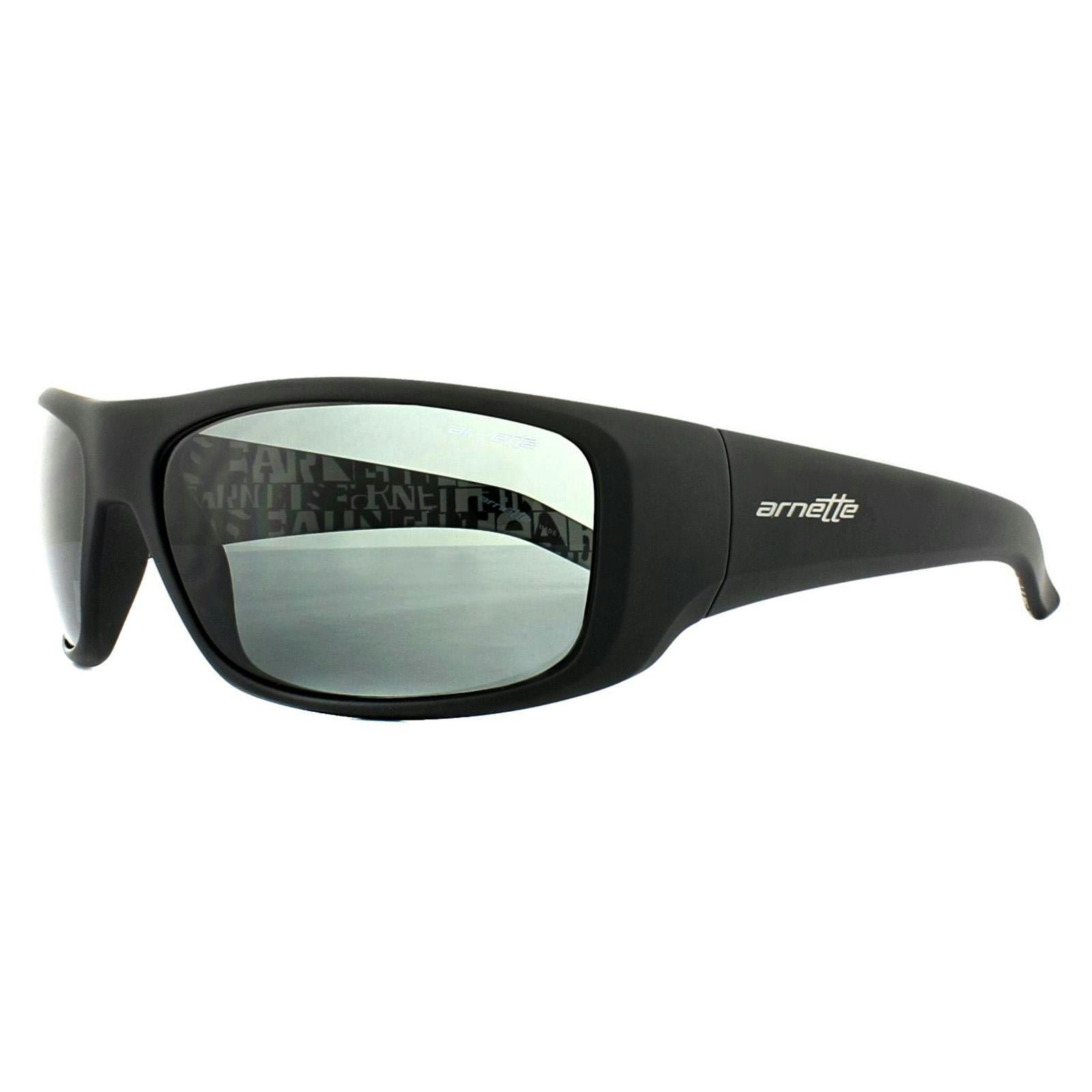 Arnette Black/Grey Sunglasses Hot Shot 4182 219687 Fuzzy Graphics Inside
