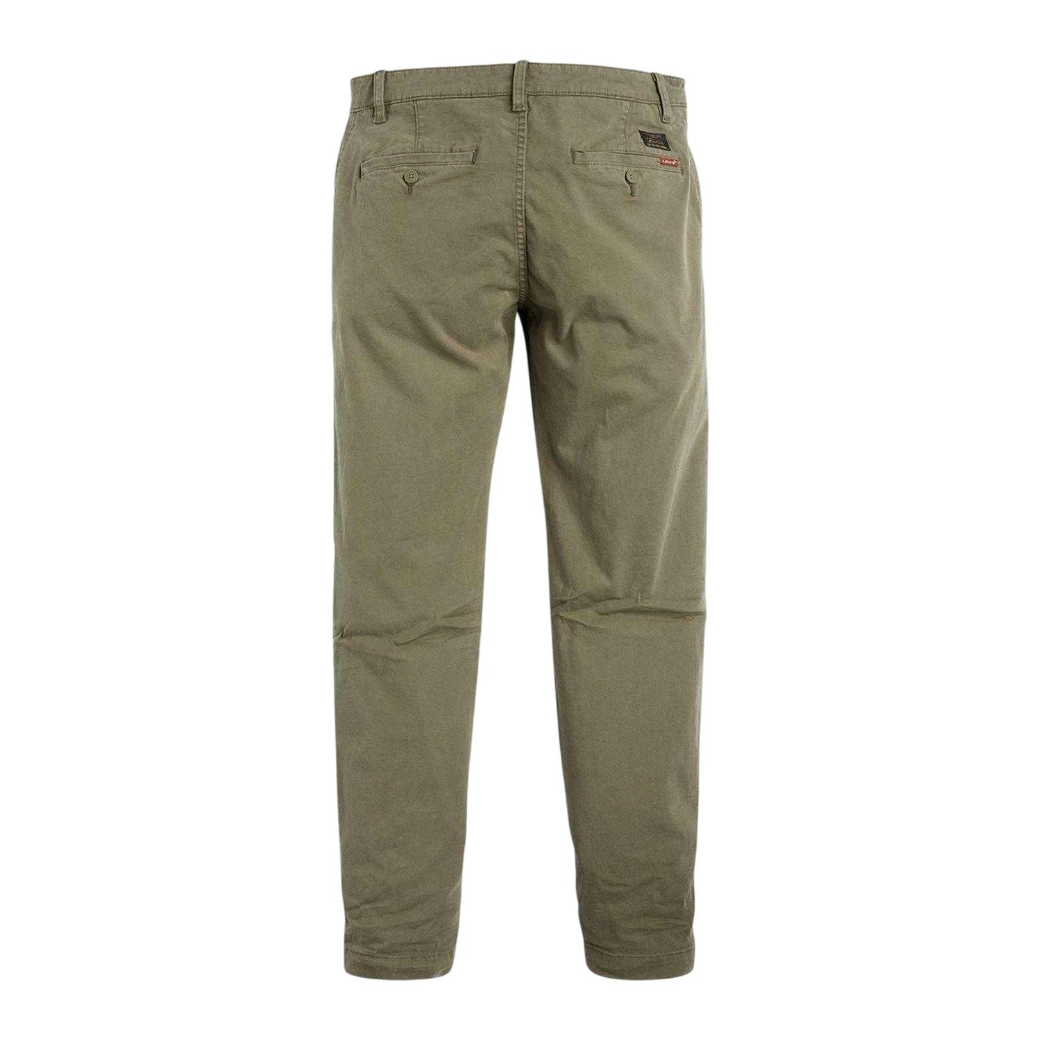 Levis Men's Green Tapered Trousers - Olive - 30S - Olive - 98% Cotton/2% Elastane