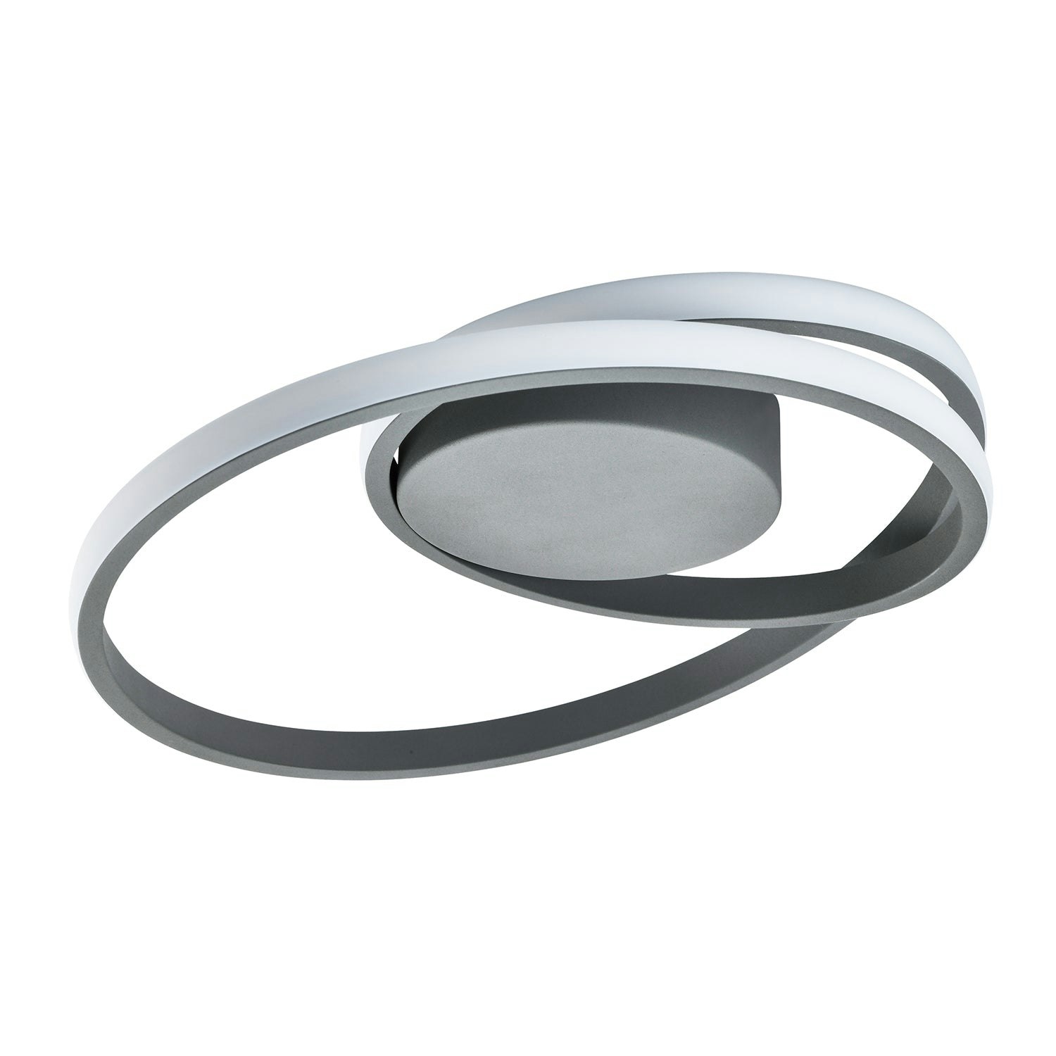 Rackhams Light/Grey Modern Single Loop Strip Flush Led Powered Ceiling Fitting In Matt