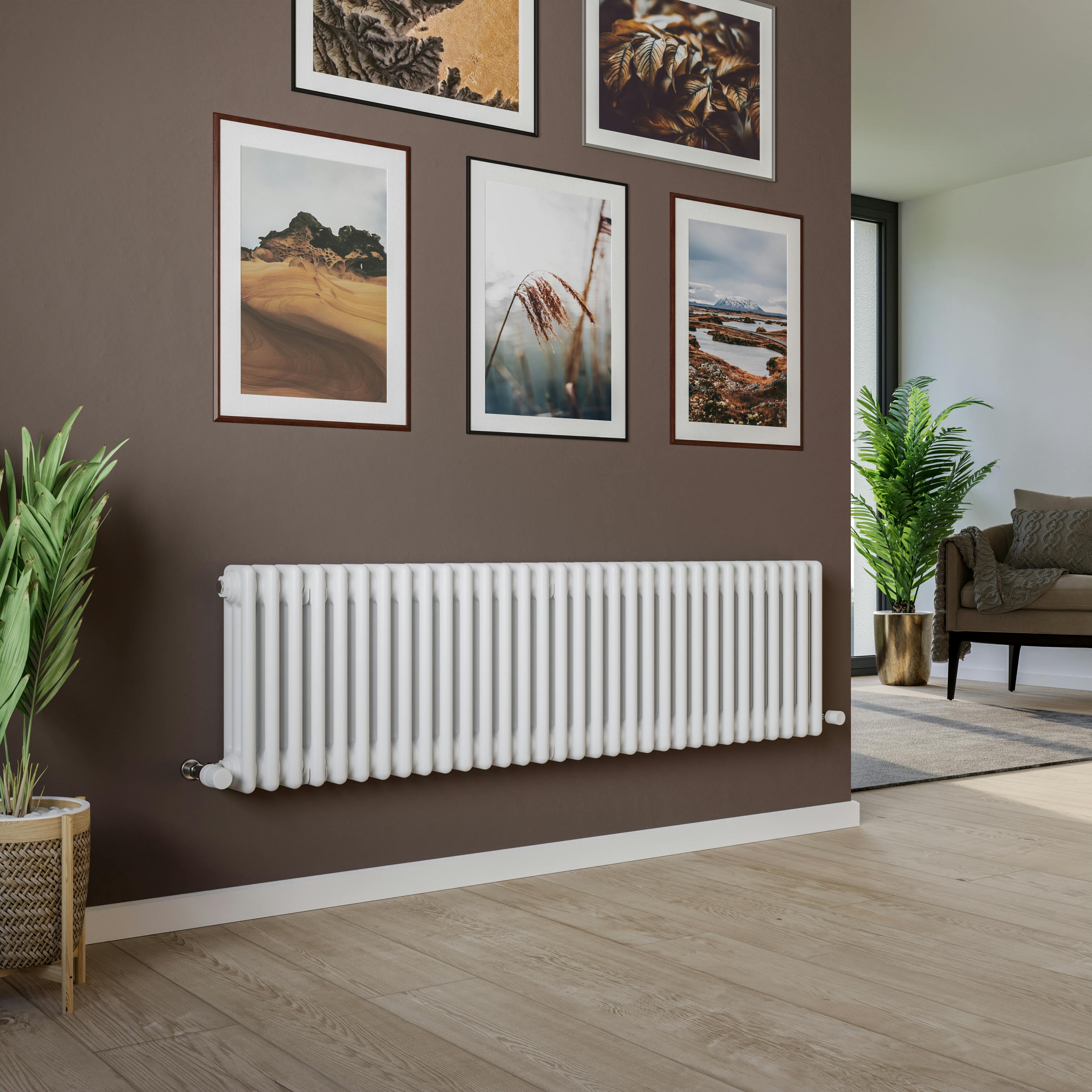 Agadon White Kylo 3 Column Traditional Radiator - 400 X 1460