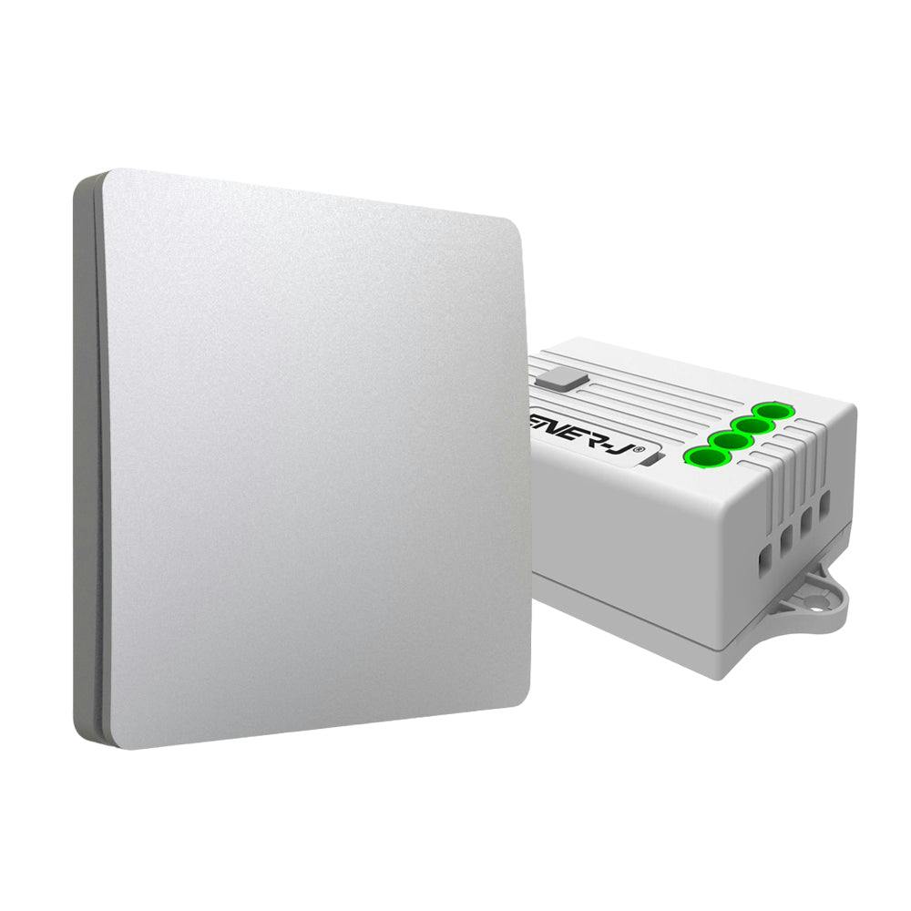 Ener-J Silver 1 Gang Wireless Kinetic Switch, ( Finish) + 500W Rf Receiver