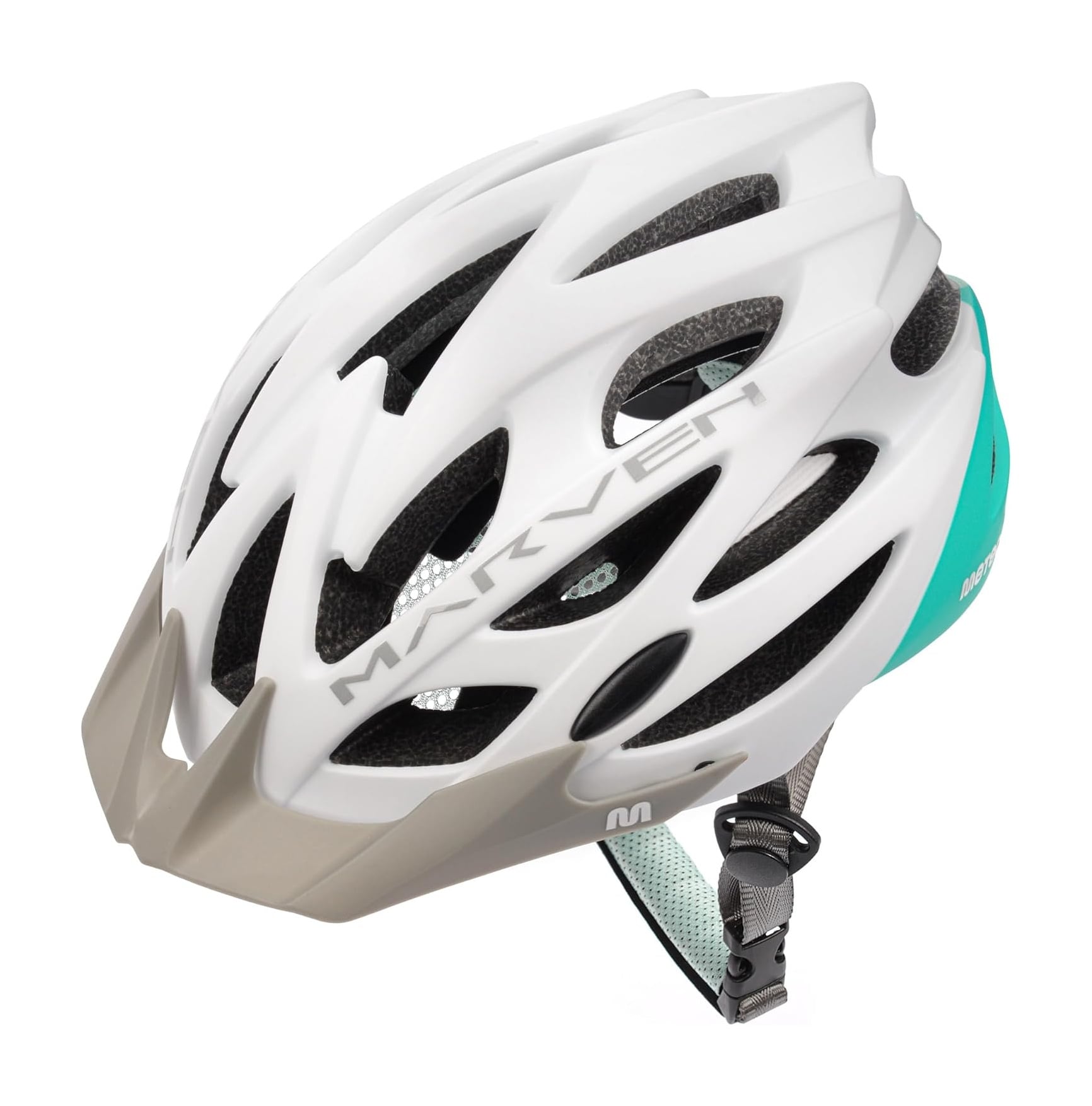 Meteor White/Cyan Marven Cycle Helmet Mtb Bike Skateboard Scooter Safety Gear - S 52 – 56 Cm (20.4 – 22 Inch)