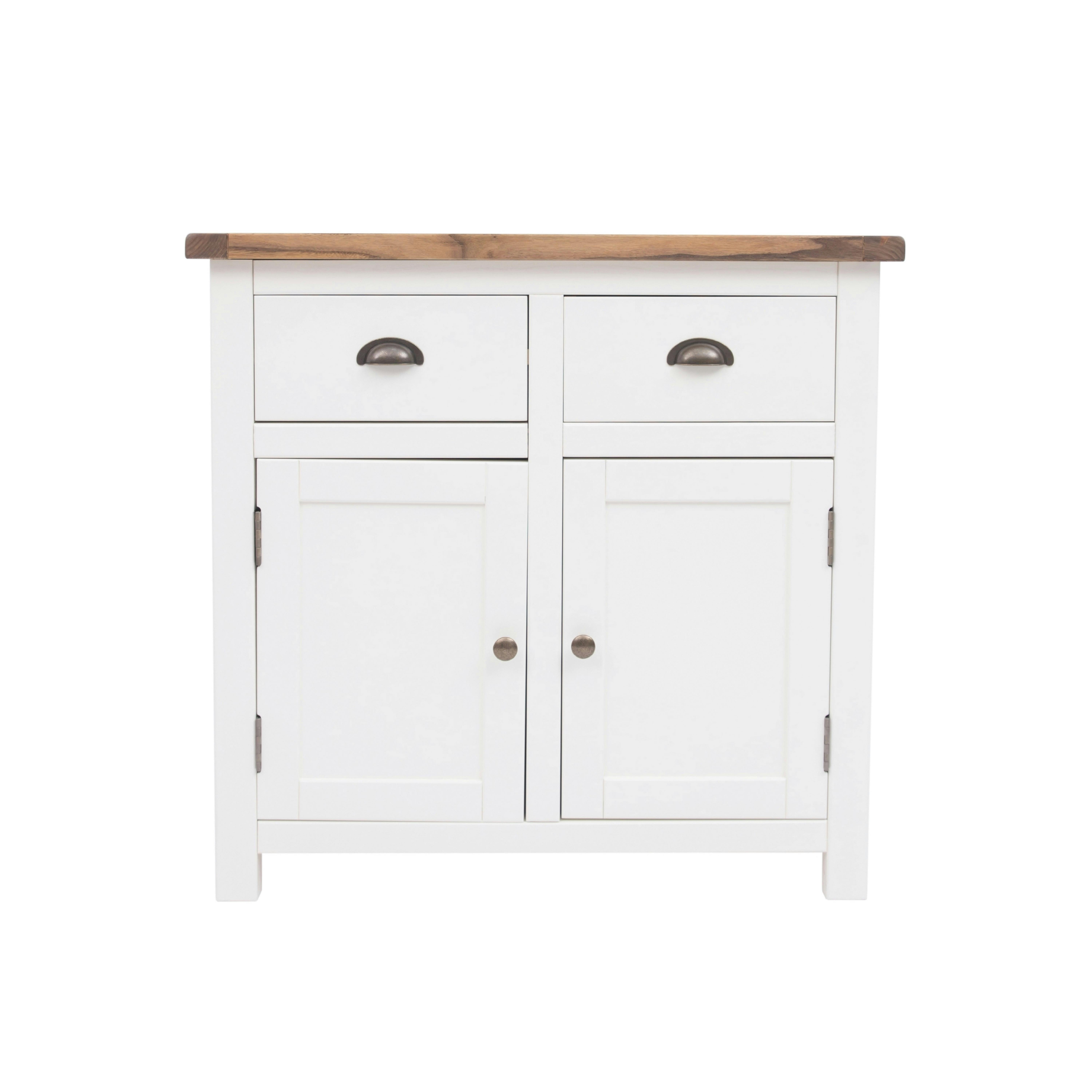 Rackhams White Lovere Off 2 Drawer 2 Door Sideboard Brass Cup Handle