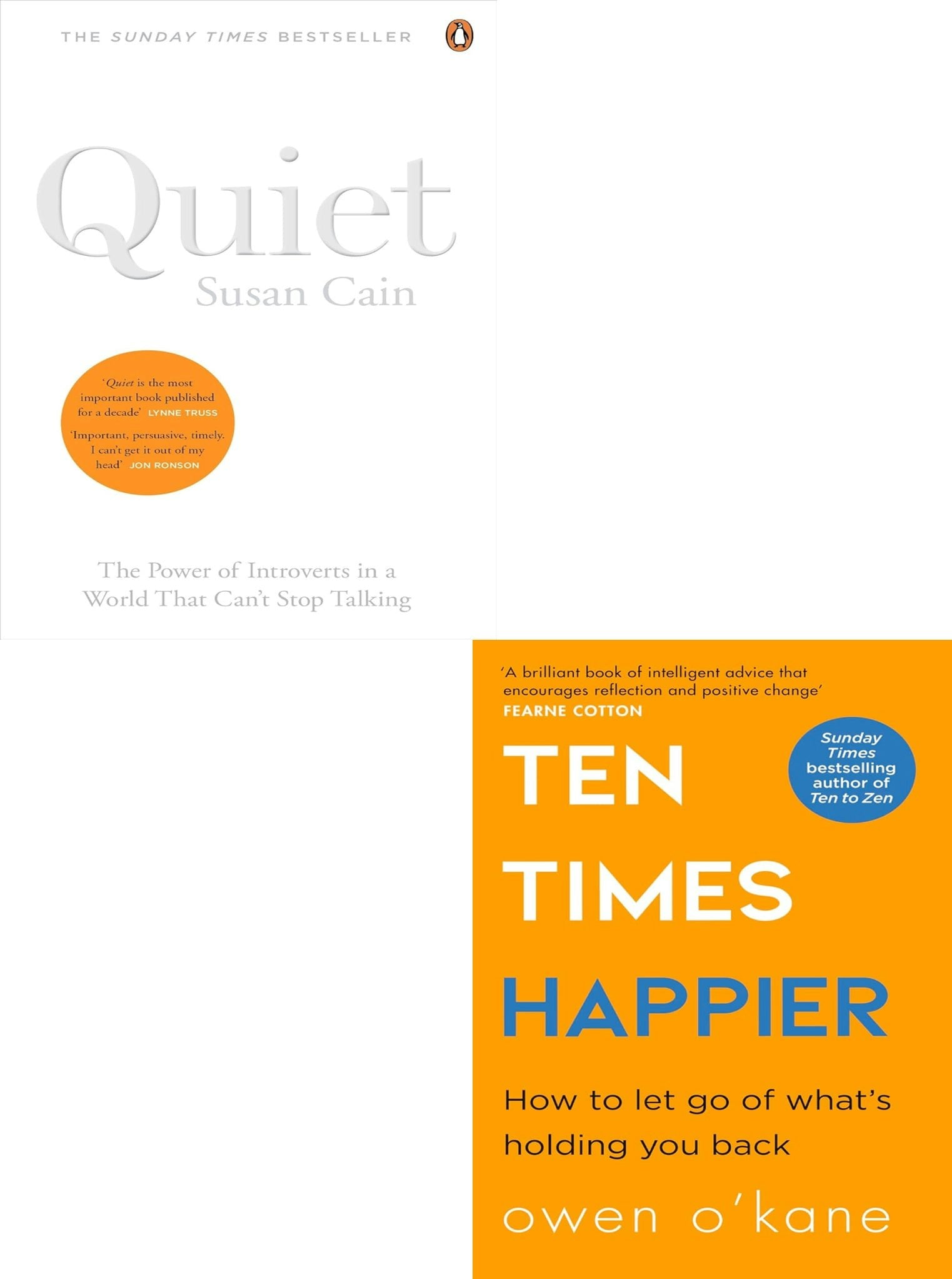 Books4people Ten Times Happier, Quiet The Power Of Introverts In A World 2 Books Collection Set