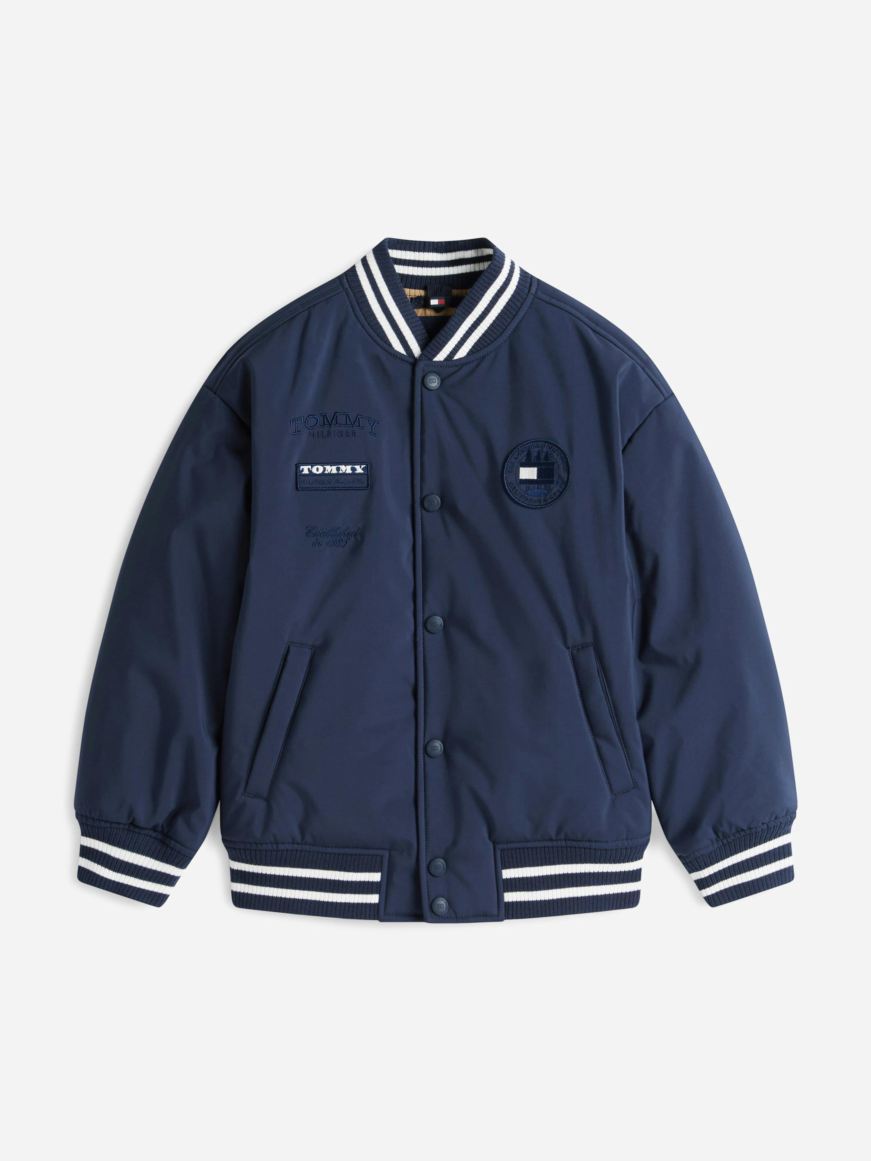 Tommy Hilfiger Boys Padded Graphic Bomber Jacket In Navy - Navy - 16 Yrs