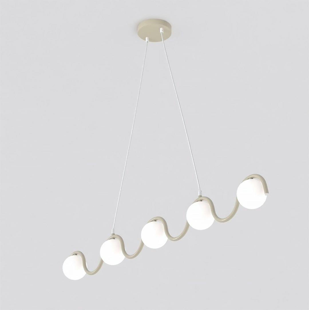 Rackhams Beige Sinus Pendant Lamp 5 X G9