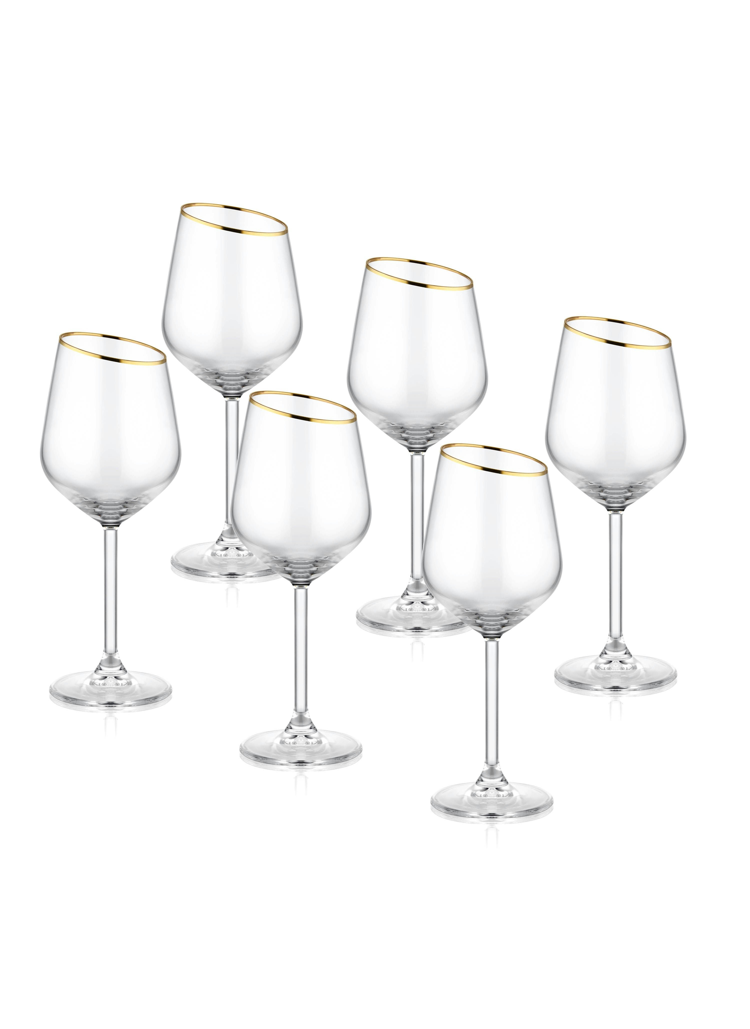 Rackhams Gold Gina Collection Slanted Wine Glasses (Set Of 6)