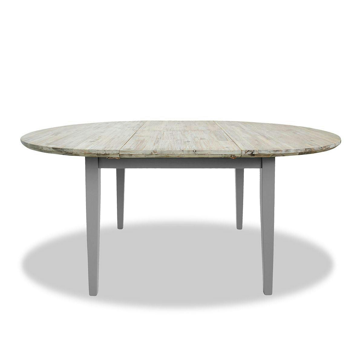 Statement Furniture Grey Florence Round Oval Extendable Kitchen Dining Table 115-160Cm - Dove
