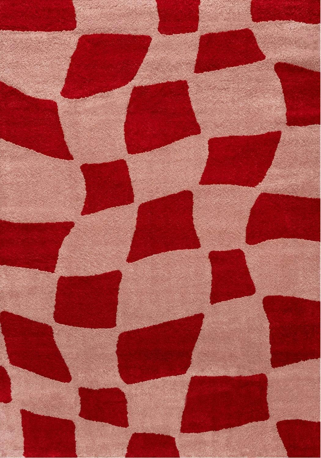 Rackhams Red/Pink Joli Checke & Rug - 80X150 Cm