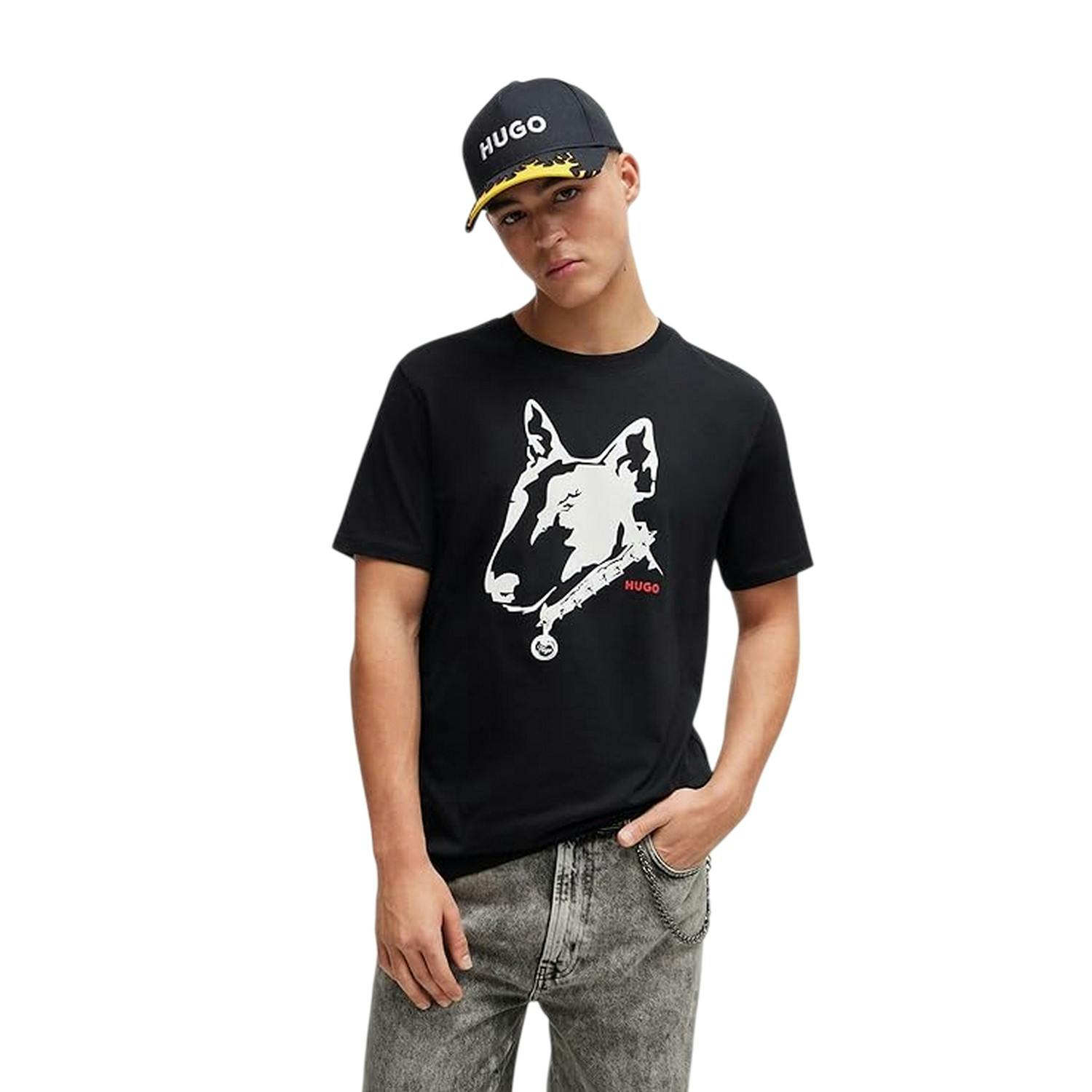 Hugo Unisex Black Adult Dog T-Shirt - S - 100% Cotton