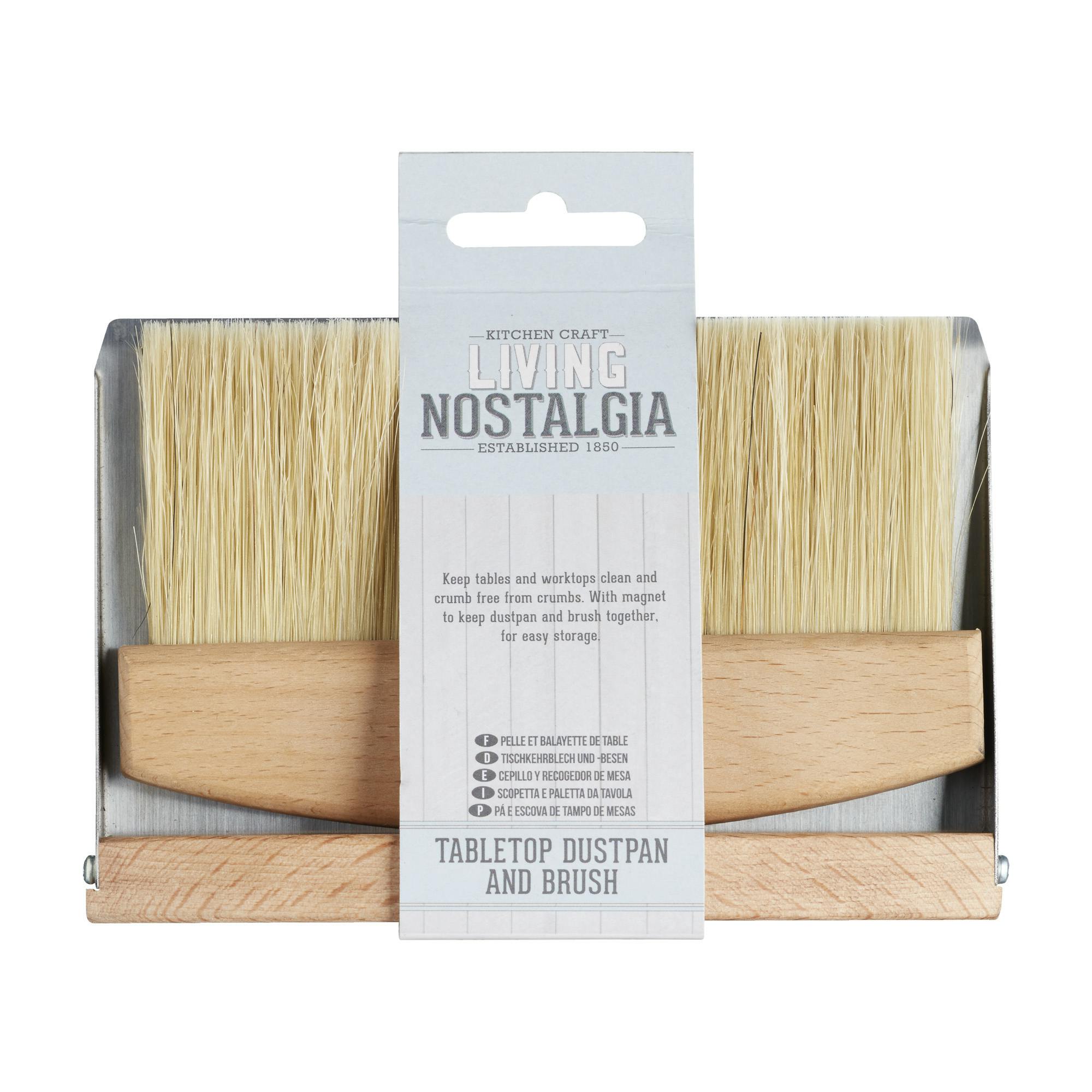 Rackhams Living Nostalgia Tabletop Dustpan & Brush - Wood