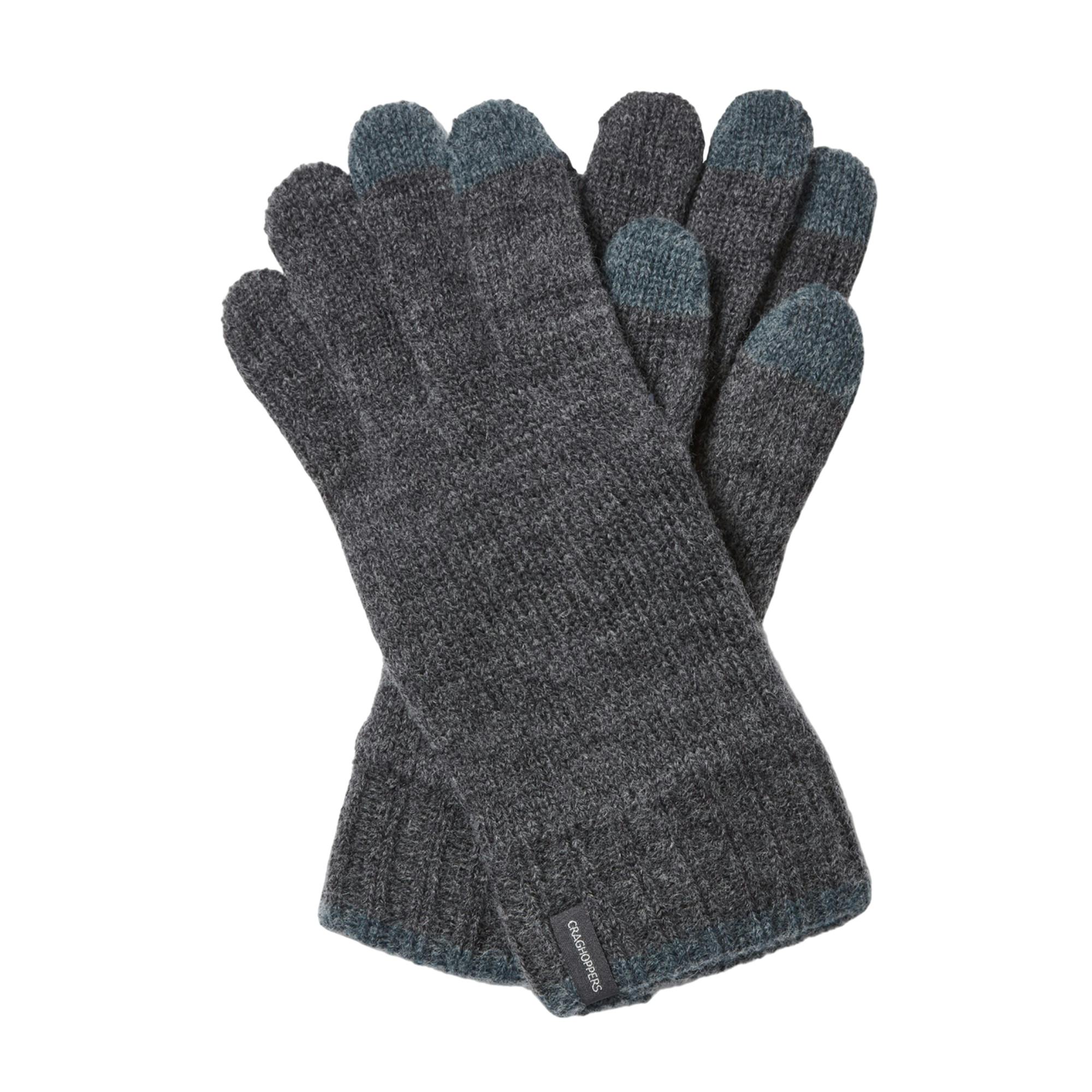 Craghoppers Unisex Black Adult Gallus Gloves - Pepper - S-M - Pepper - 50% Merino Wool/30% Polyamide/20% Acrylic