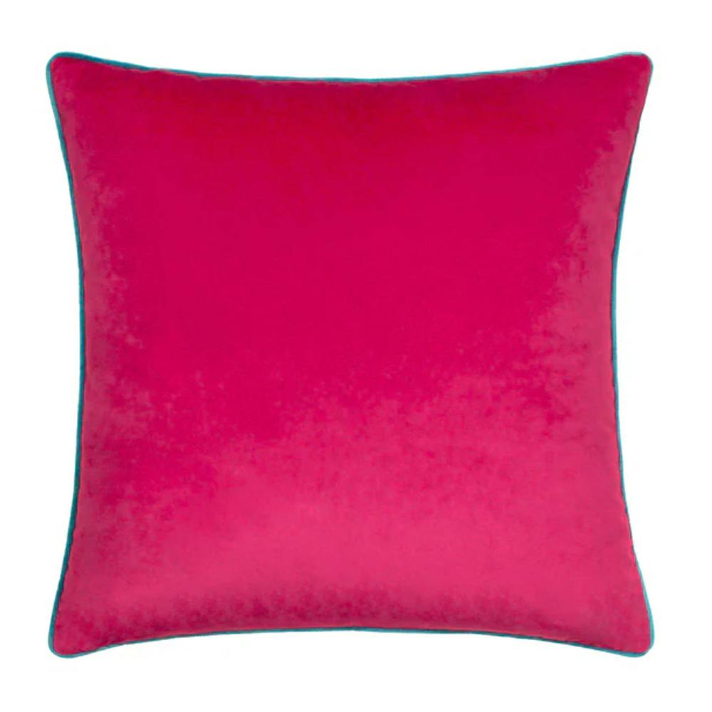 Rackhams Meridian Velvet Cushion Cover - Raspberry/Teal - 45Cm X 45Cm - Raspberry/Teal - 100% Polyester