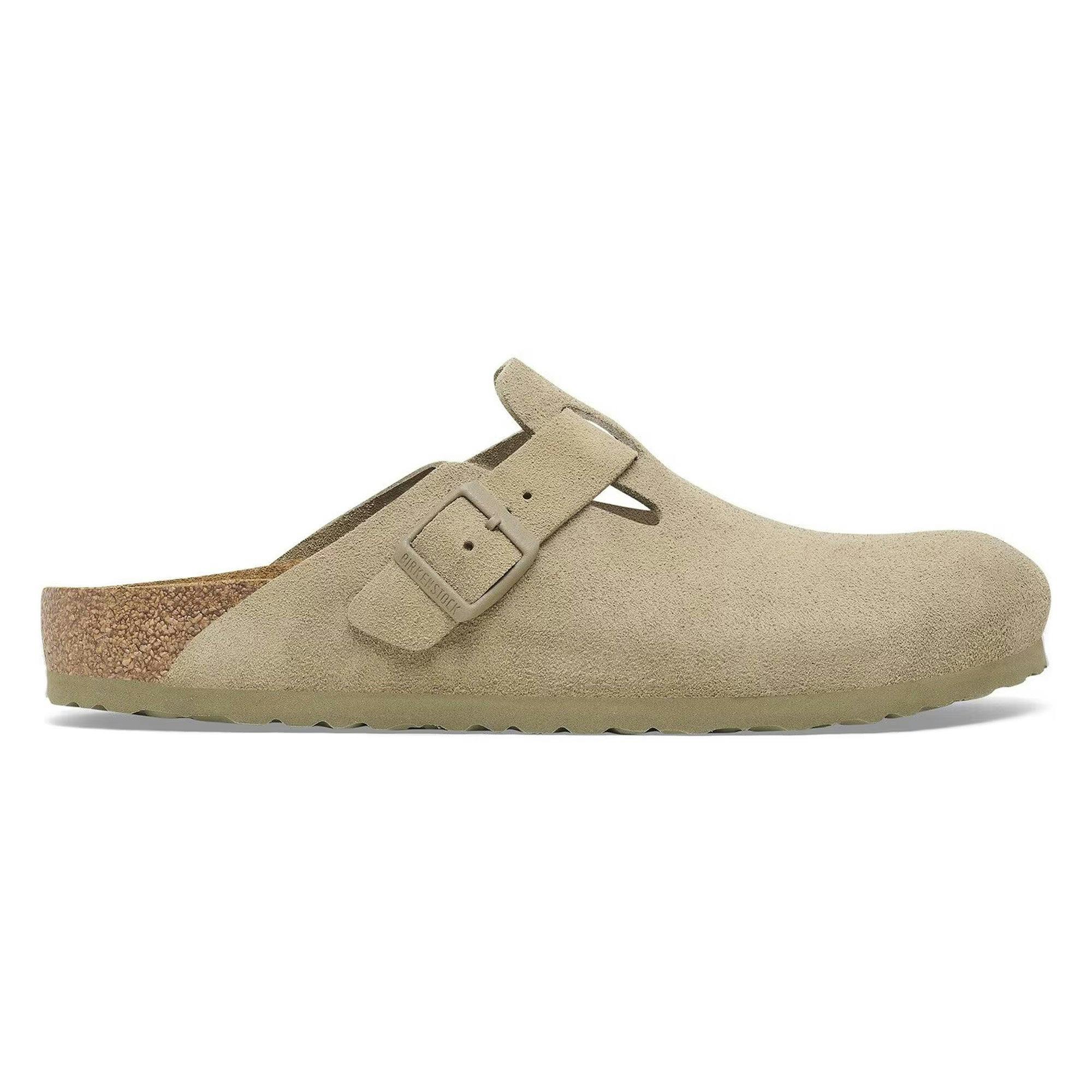 Birkenstock Boston Suede Sandals - Faded Khaki - 37