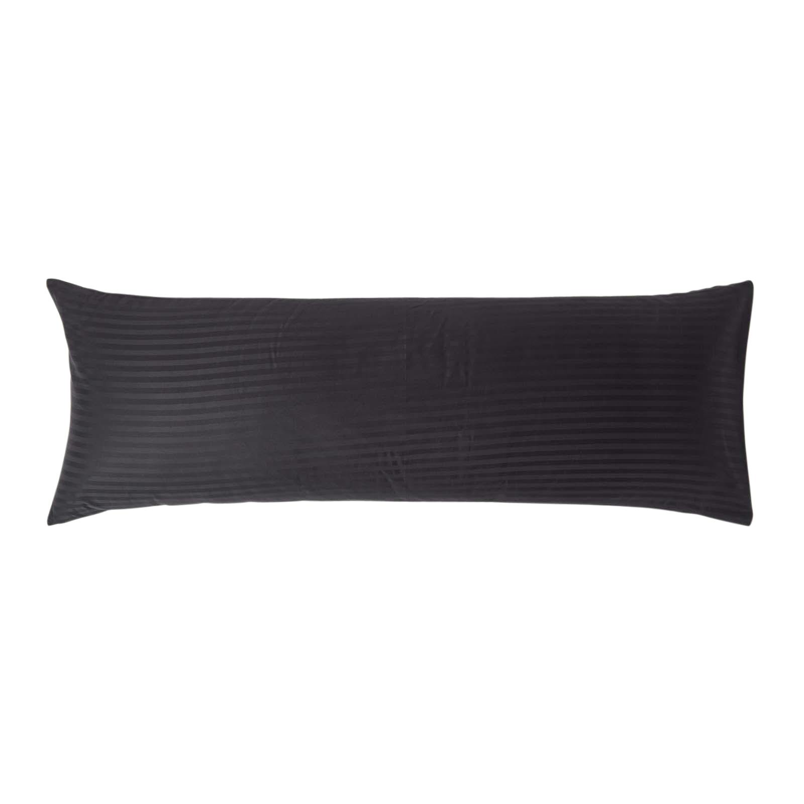 Homescapes Black Silky 330 Tc Egyptian Cotton Satin Stripe Body Pillowcase