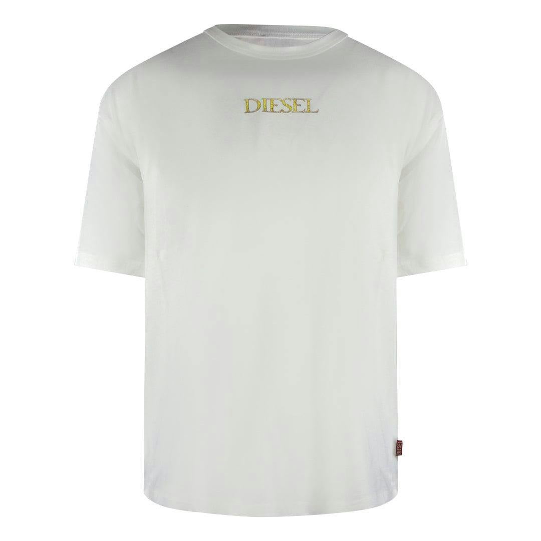 Diesel Men's White Logo Cotton T-Shirt - Off - Xxs - Off - 100% Cotton