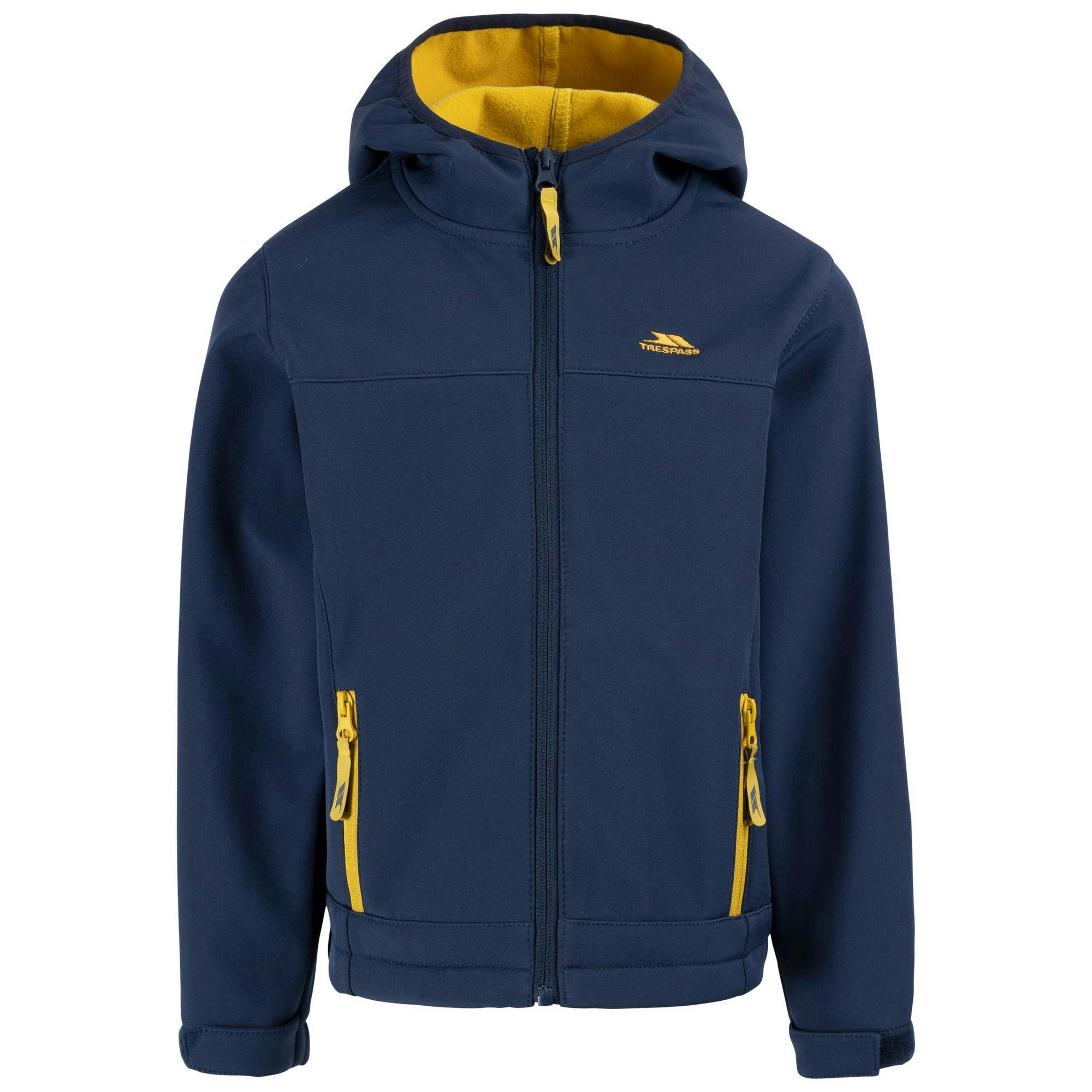 Trespass Childrens Unisex Childrens/Kids Faster Soft Shell Jacket (Navy/Yellow Sulphur) - Blue/Navy - Size 11-12Y - Image 2