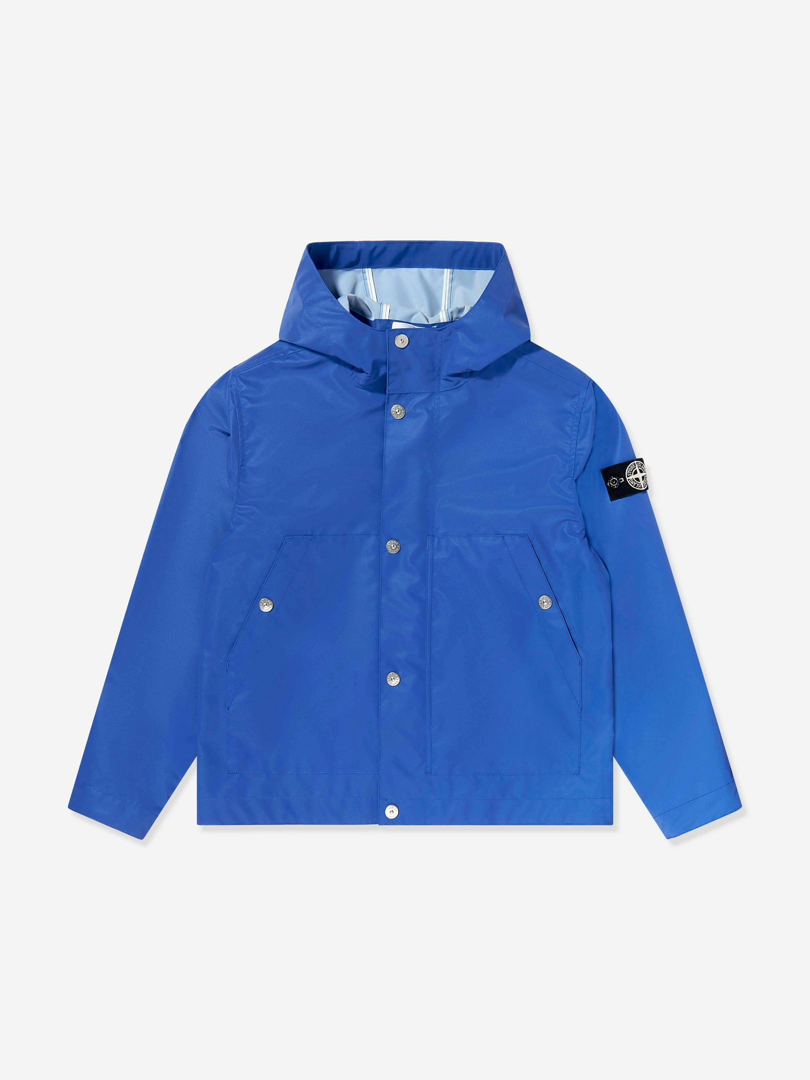 Stone Island Boys Light/Blue Junior Compact Touch Jacket In - 12 Yrs