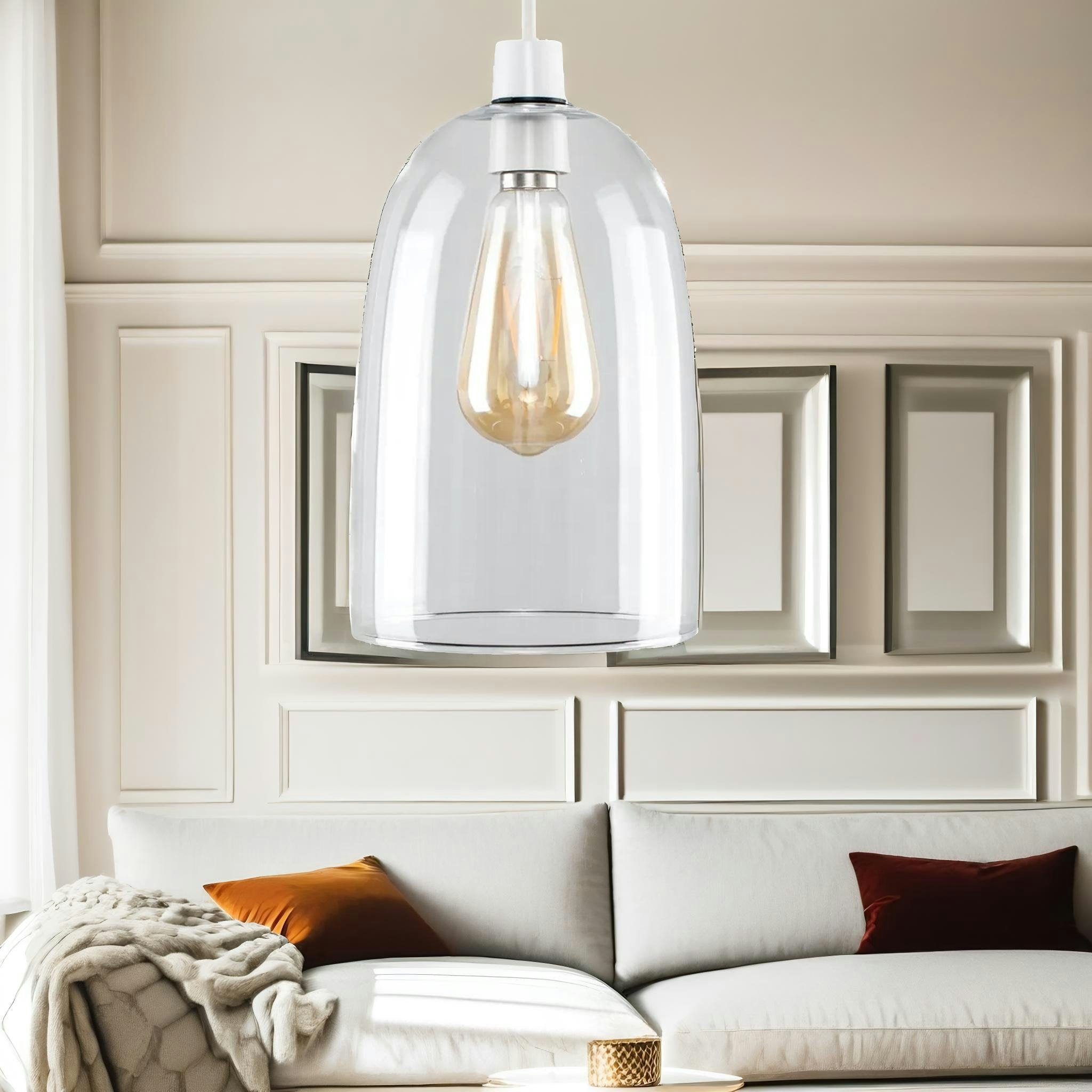 Rafaelo Mobilia Light Domed Glass Ceiling Pendant Shade Clear