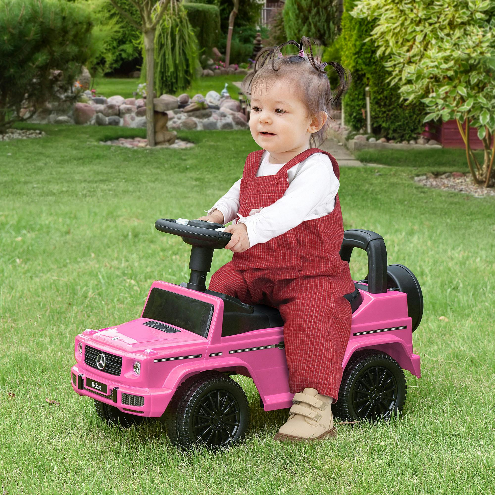 Homcom Unisex Pink Benz G350 Ride On Sliding Car W/ Under Seat Storage No Power In Kids - Image 3