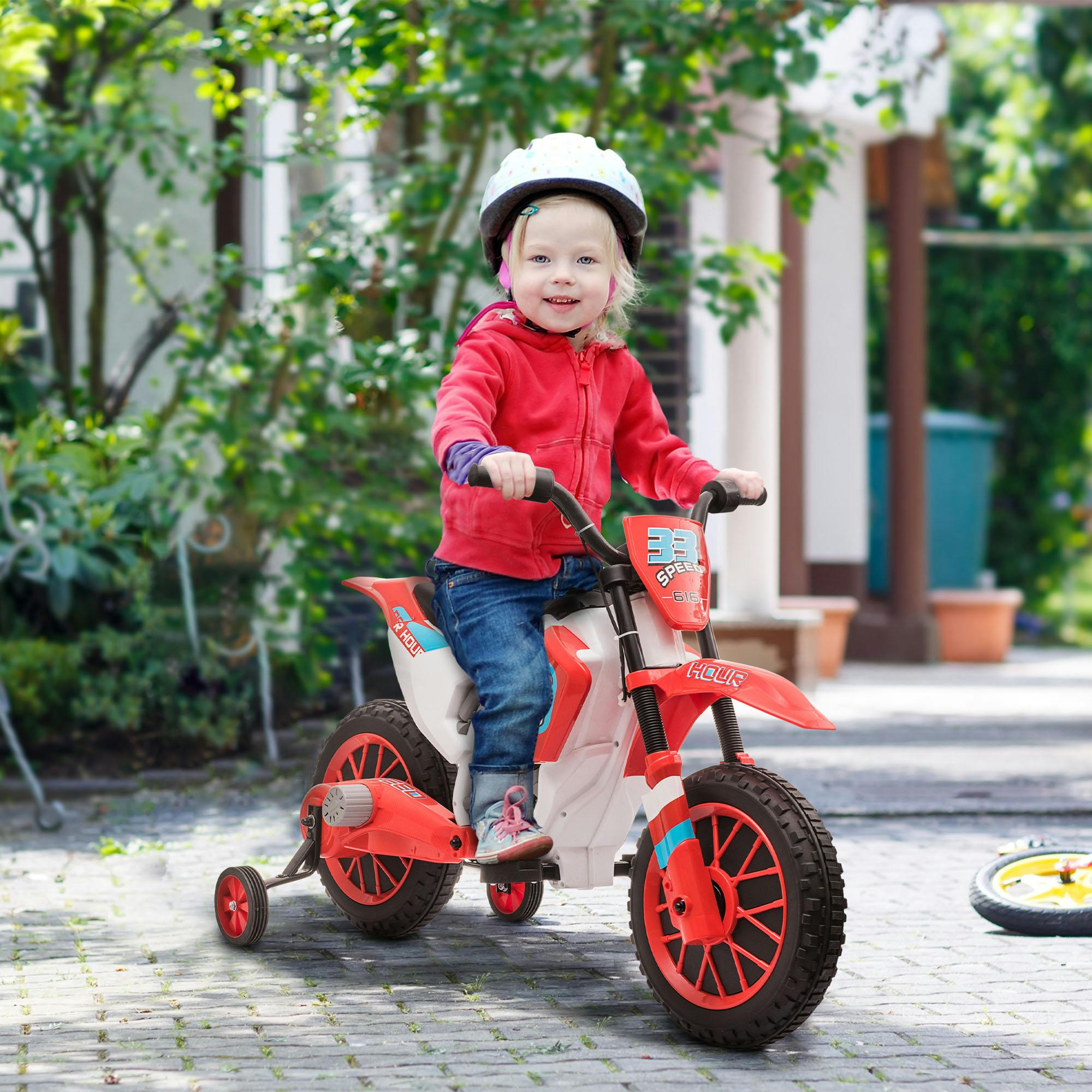 Homcom Unisex Red 12V Electric Motorbike Ride On Motorcycle Vehicle In Kids - Image 5