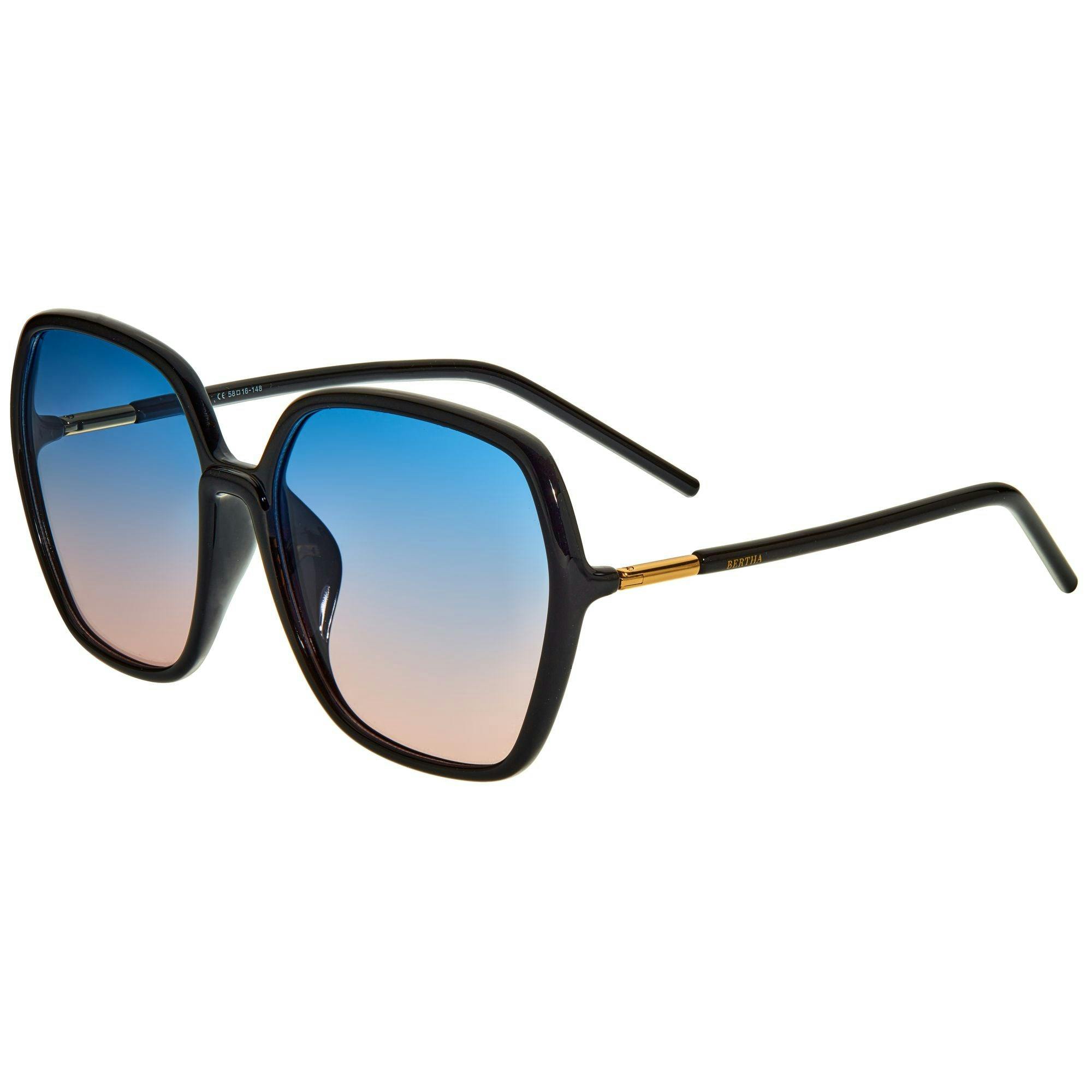 Bertha Black/Blue/Pink Priscilla Polarized Sunglasses