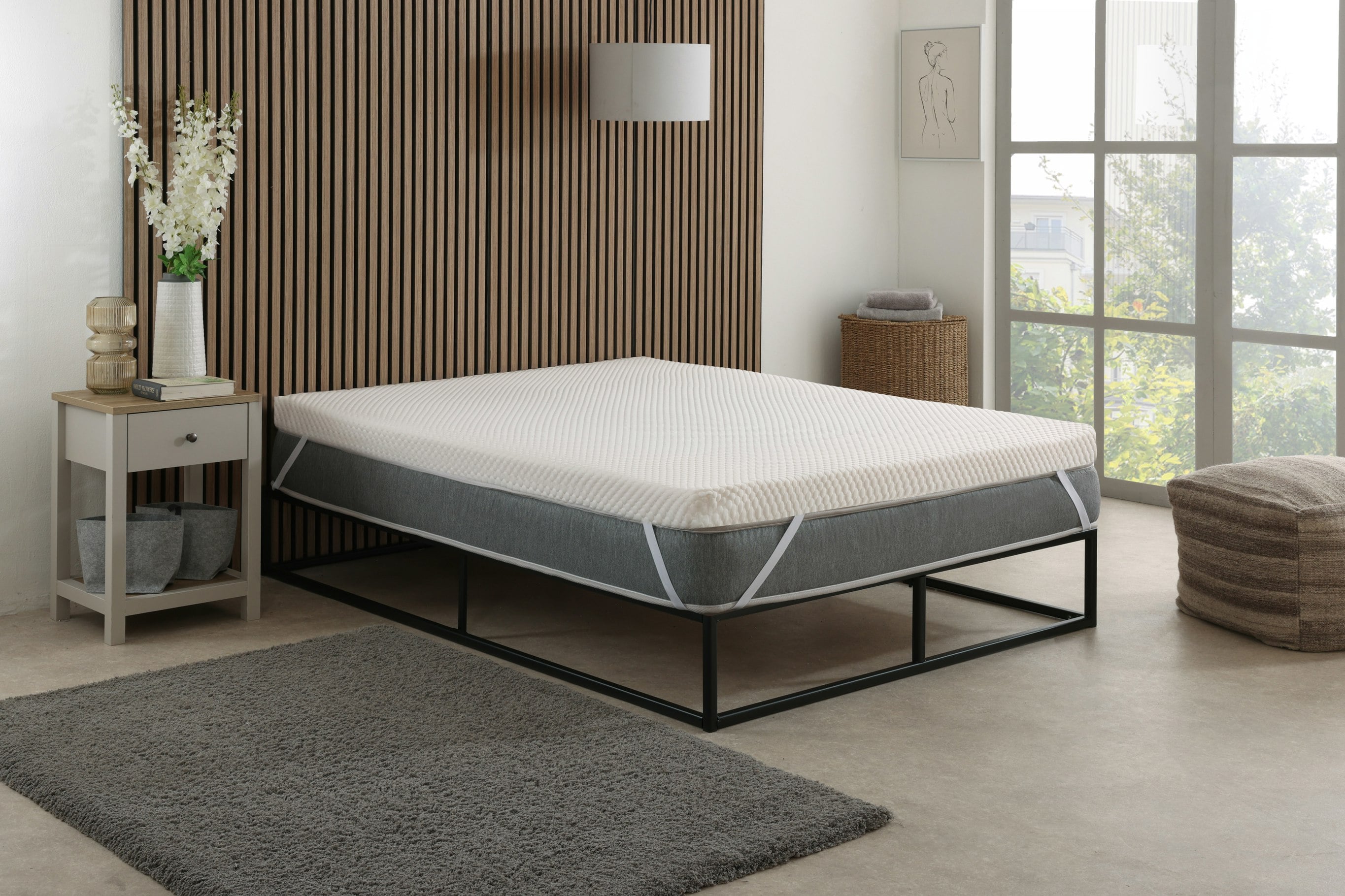 Rackhams White Cool Quilted Memory Foam Mattress Topper - 2" Deep, Pressure-Relieving Support - 1 - 2Ft6 Shorty Small Single Mattress (75Cm X 175Cm)
