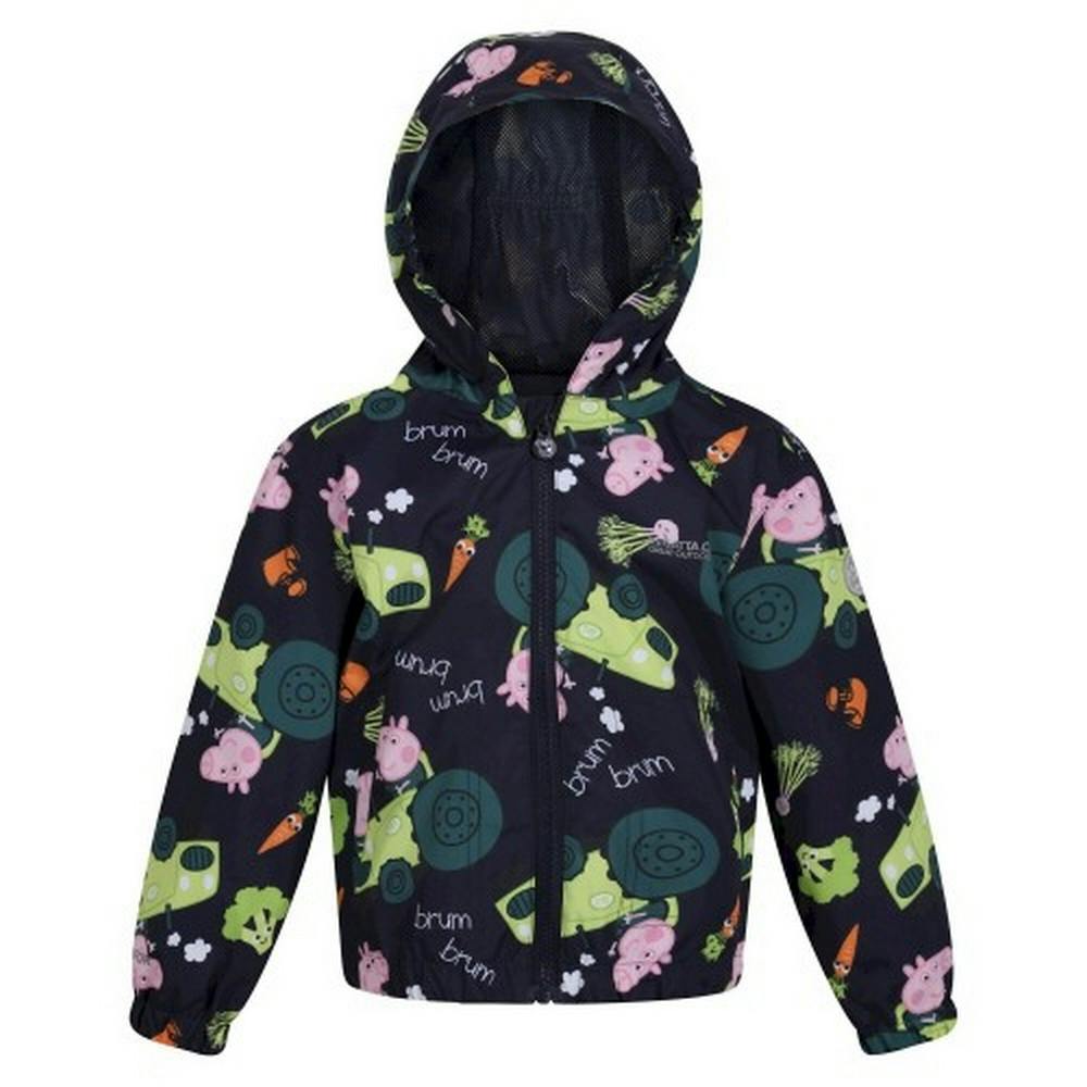 Regatta Kids Peppa Pig Tractor Waterproof Jacket - Navy - 12-18 Months - Navy - 100% Polyester