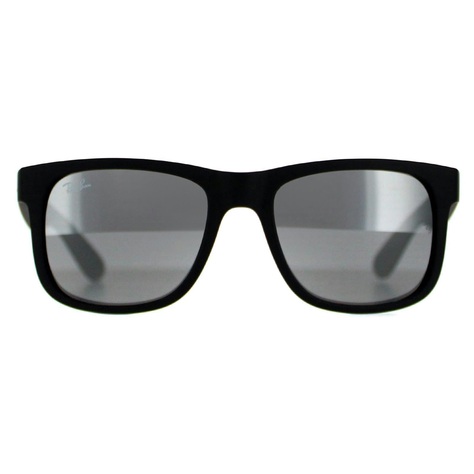 Ray-Ban Sunglasses Men's Justin Color Mix - Black Frame Silver Lenses 51-16, RB4165 - Image 8