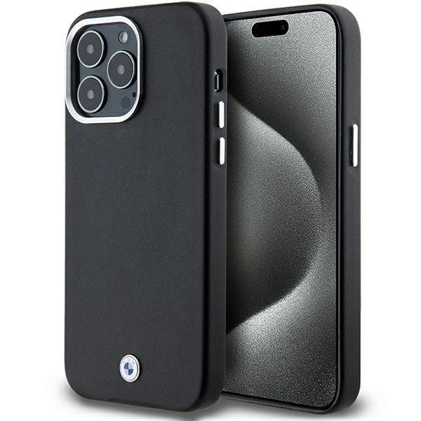Bmw Black Signature Wrapped Metal Logo With Magsafe For Iphone 15 Pro Max 6.7" - Bmhmp15x23pufwk