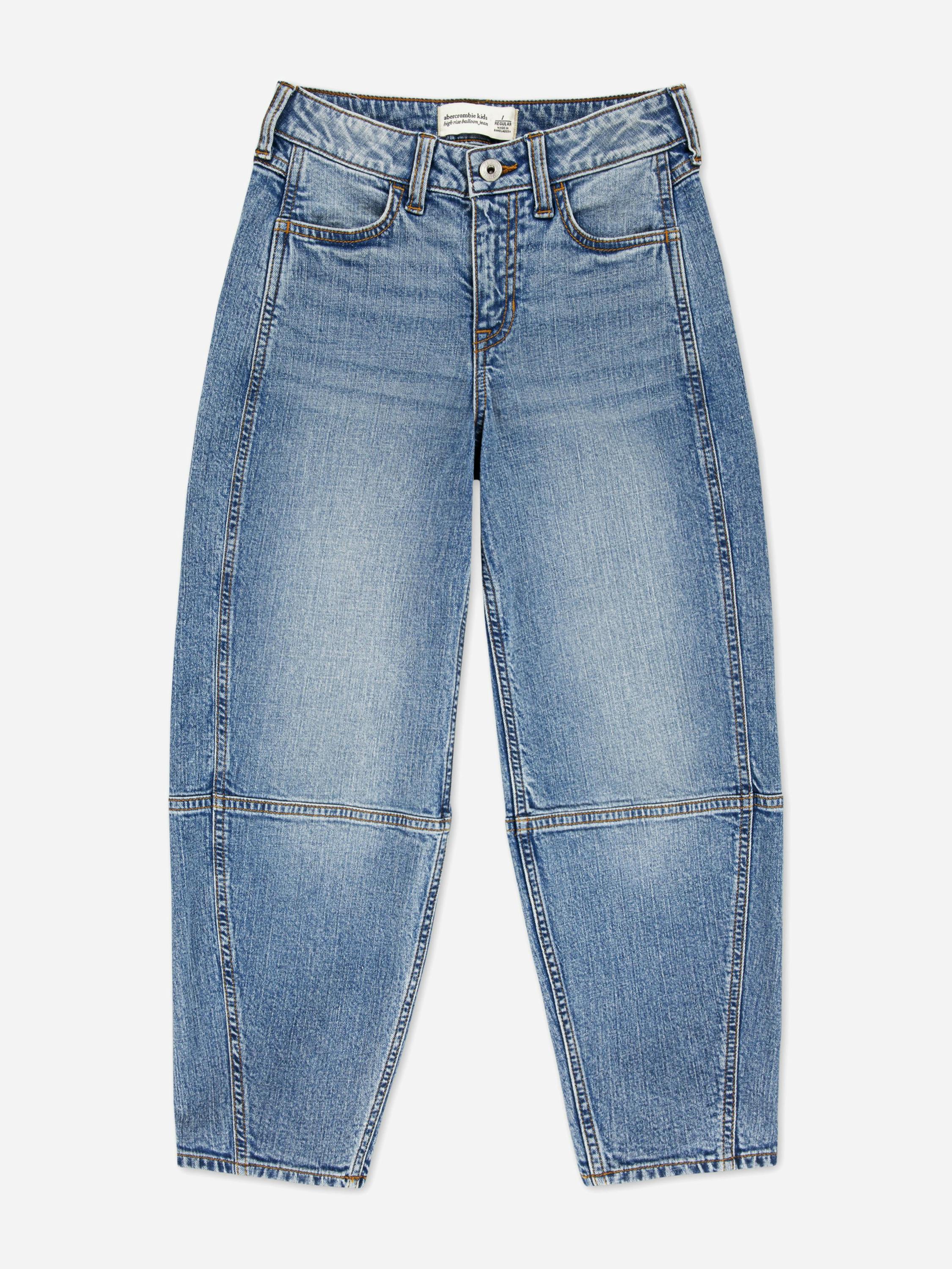 Abercrombie & Fitch Girls Blue High Rise Balloon Jeans In - 13 - 14 Yrs