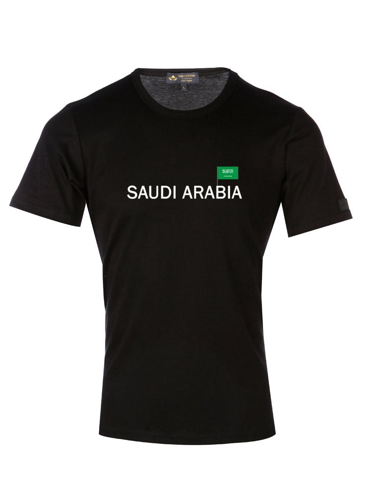 The Cotton London Black Country Flag Graphic Tee - Saudi Arabia - L
